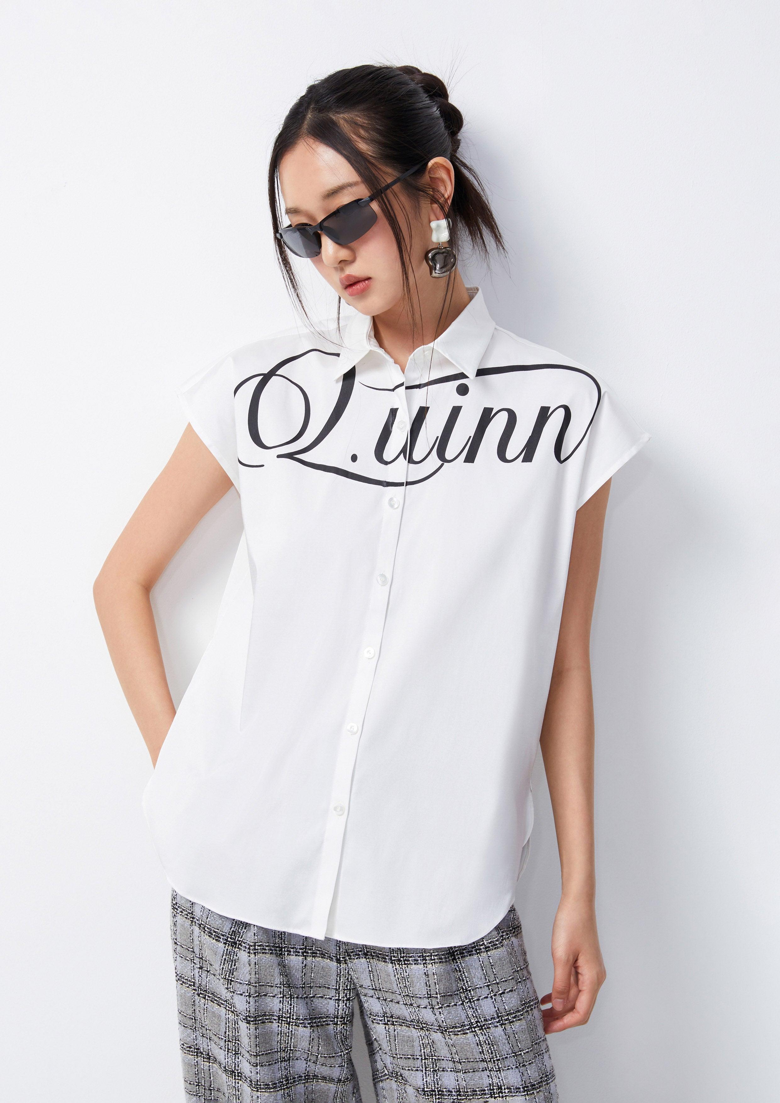 Calligraphy Short Sleeves Blouse - QuinnOfficial Store