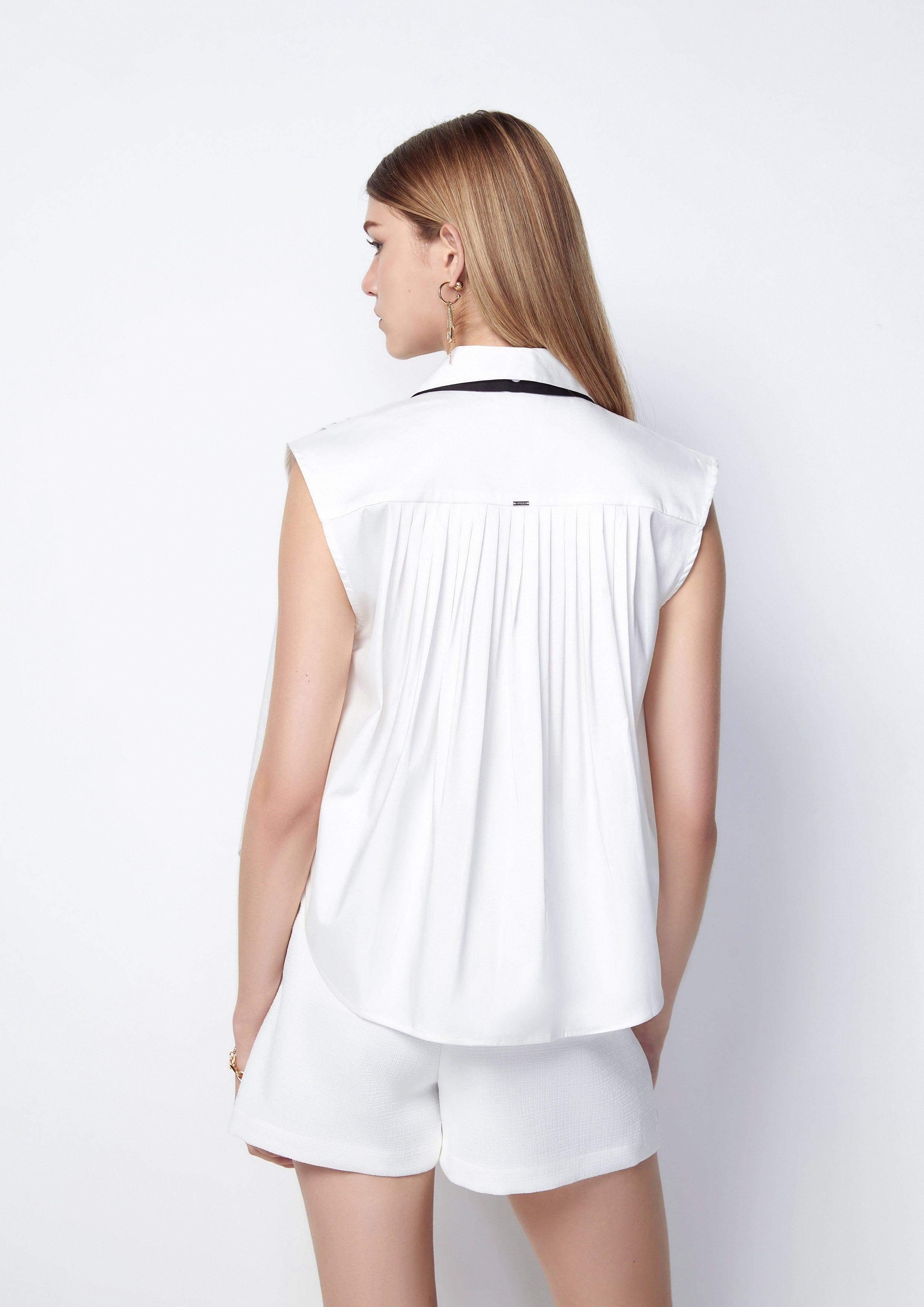 Untied-Bow Sleeveless Blouse - QuinnOfficial Store