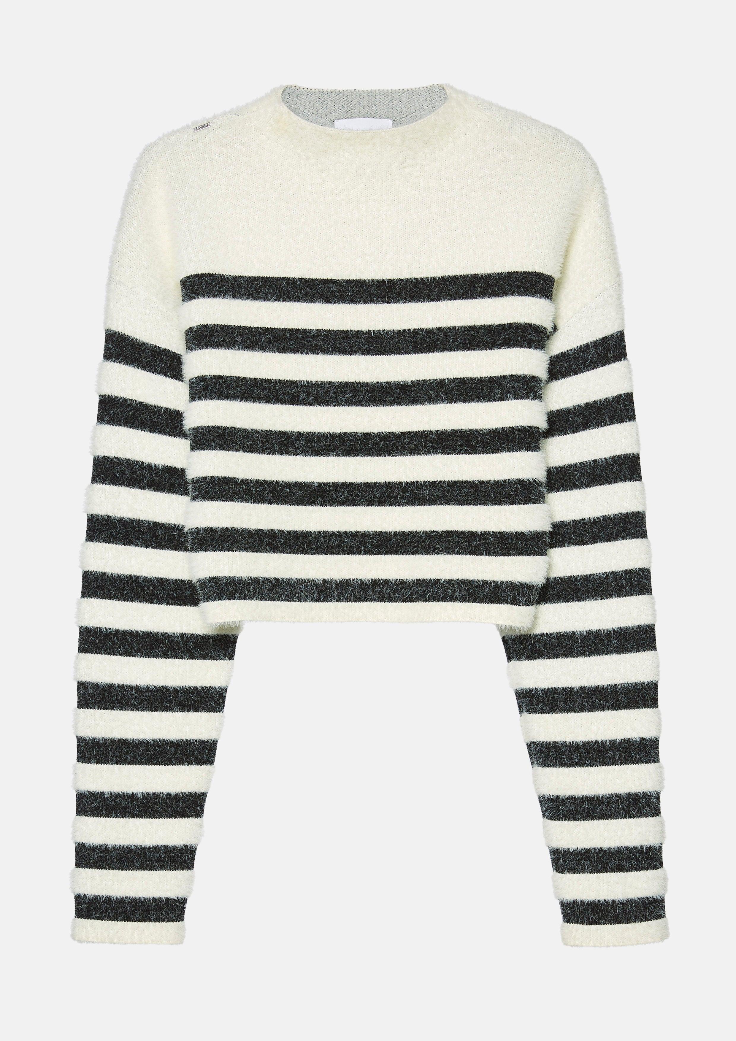 Plush Cropped Striped Pullover - QuinnOfficial Store