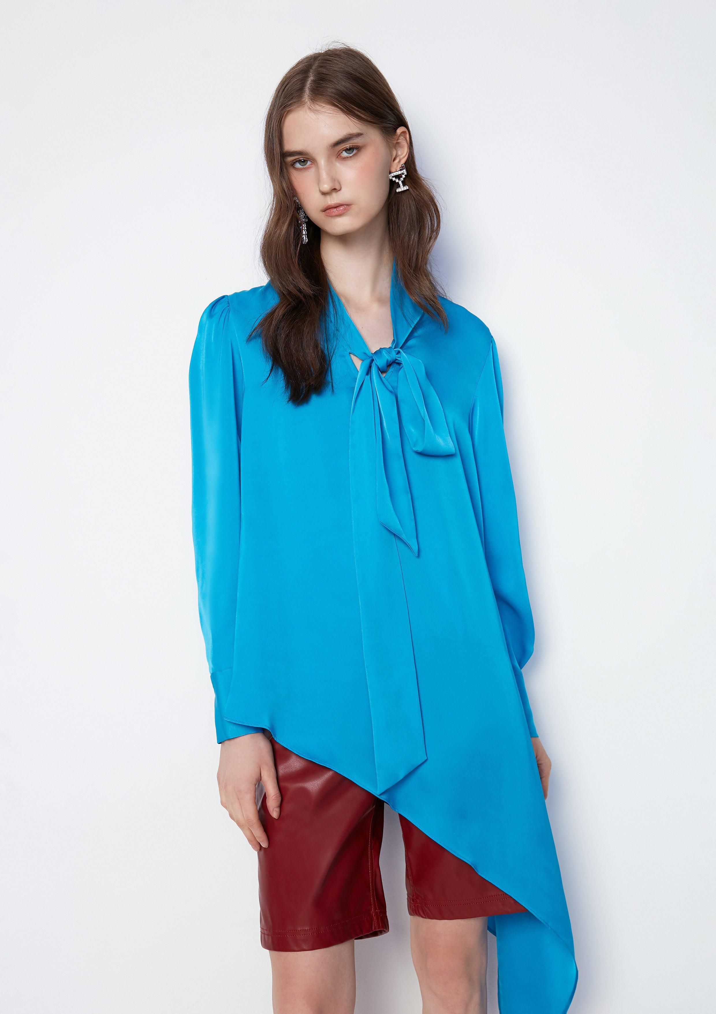 Hazy Harmony Satin Long Sleeve Blouse - QuinnOfficial Store