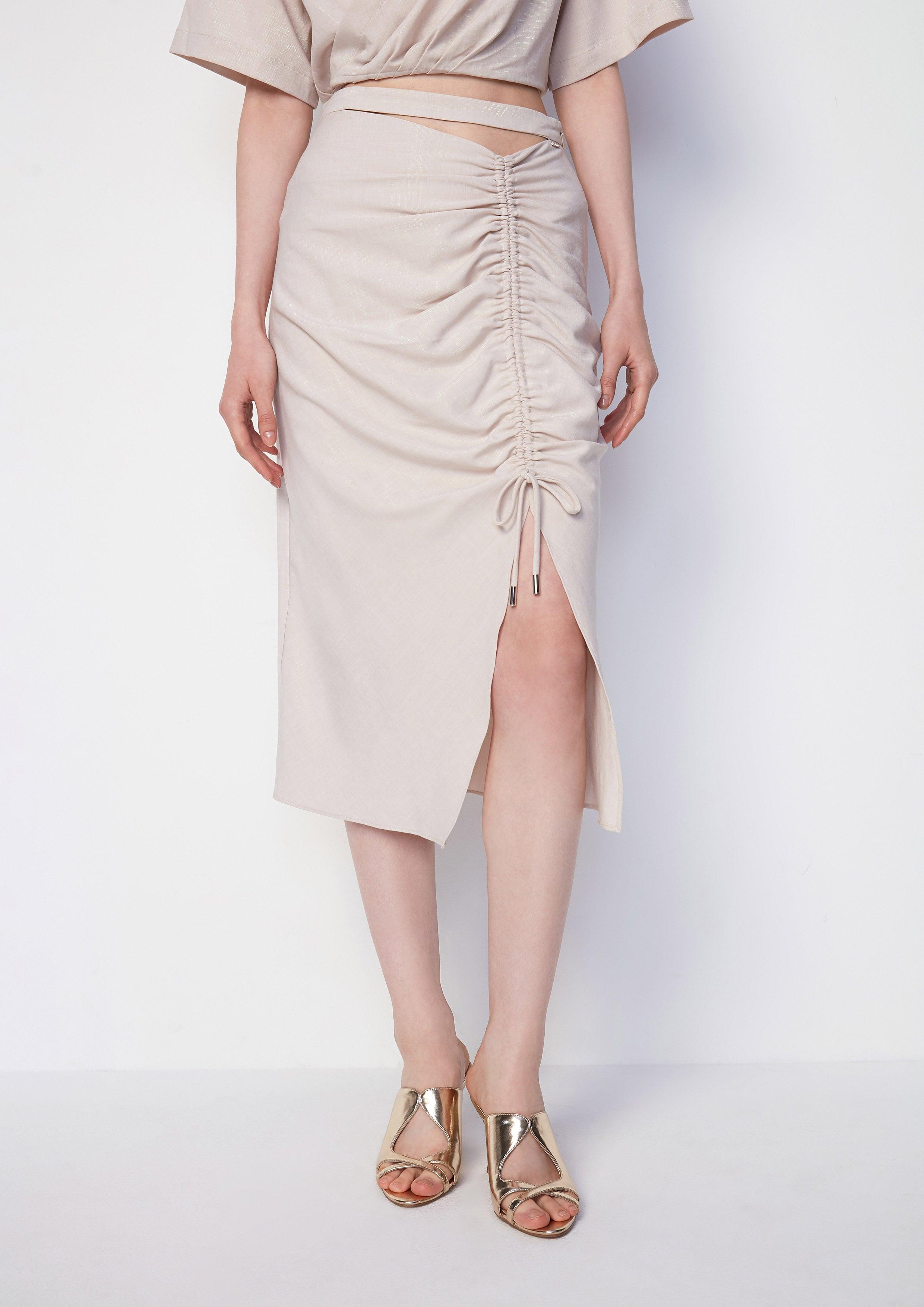 Gathered Slit Skirt - QuinnOfficial Store