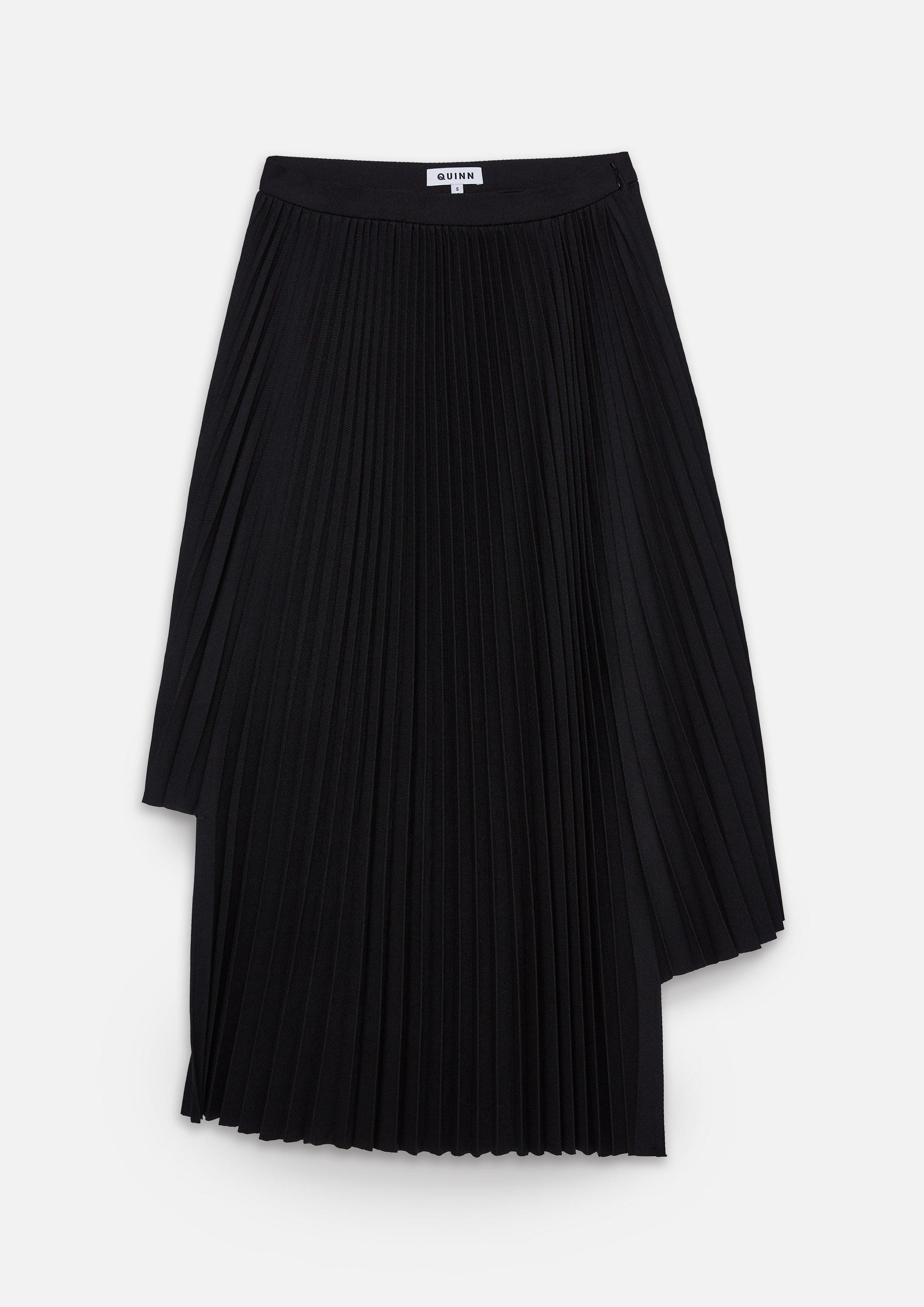 Asymmetric Pleated Midi Skirt - QuinnOfficial Store