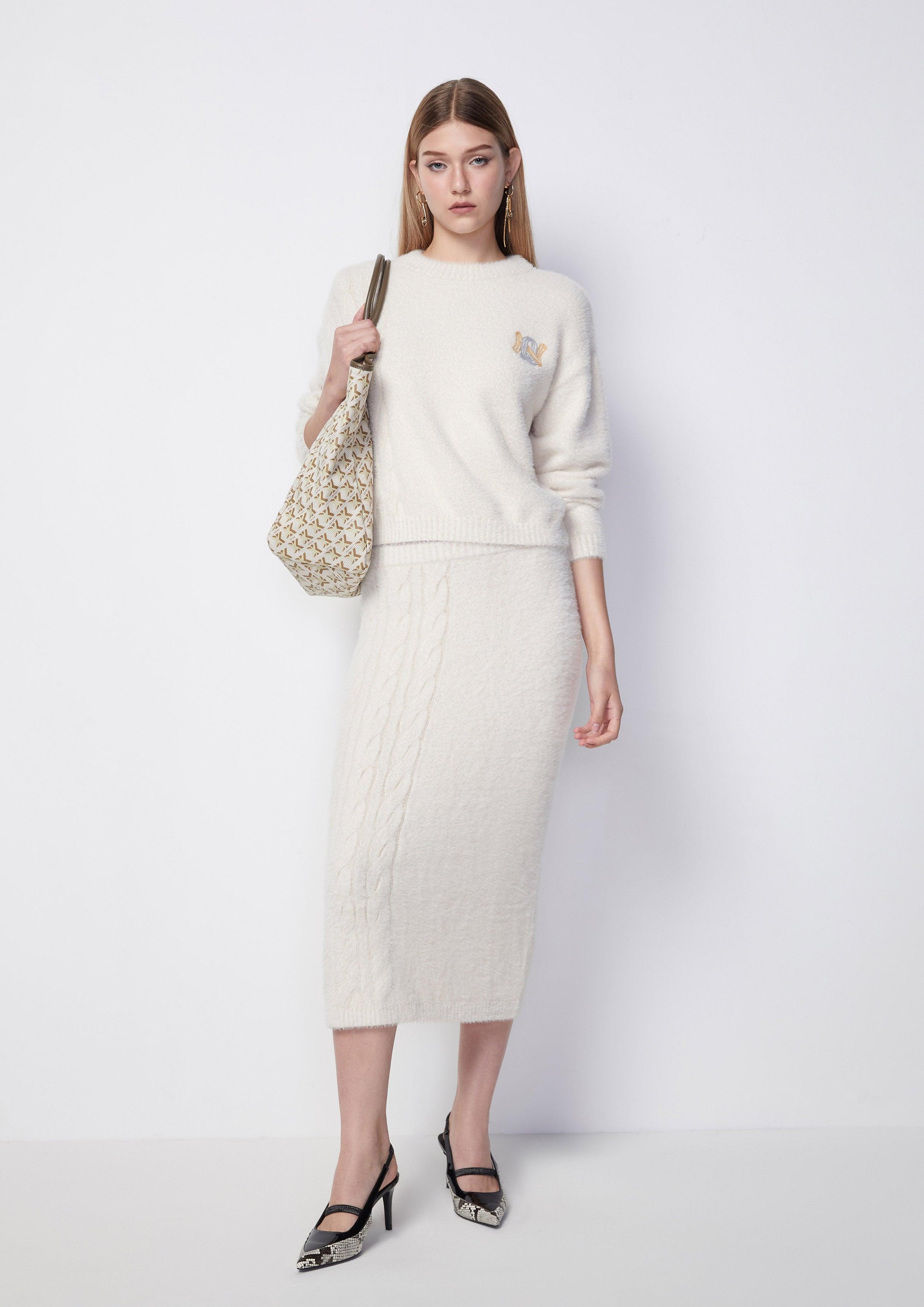 Fuzzy Ensemble Set Knitted Pullover and Mini Skirt - QuinnOfficial Store