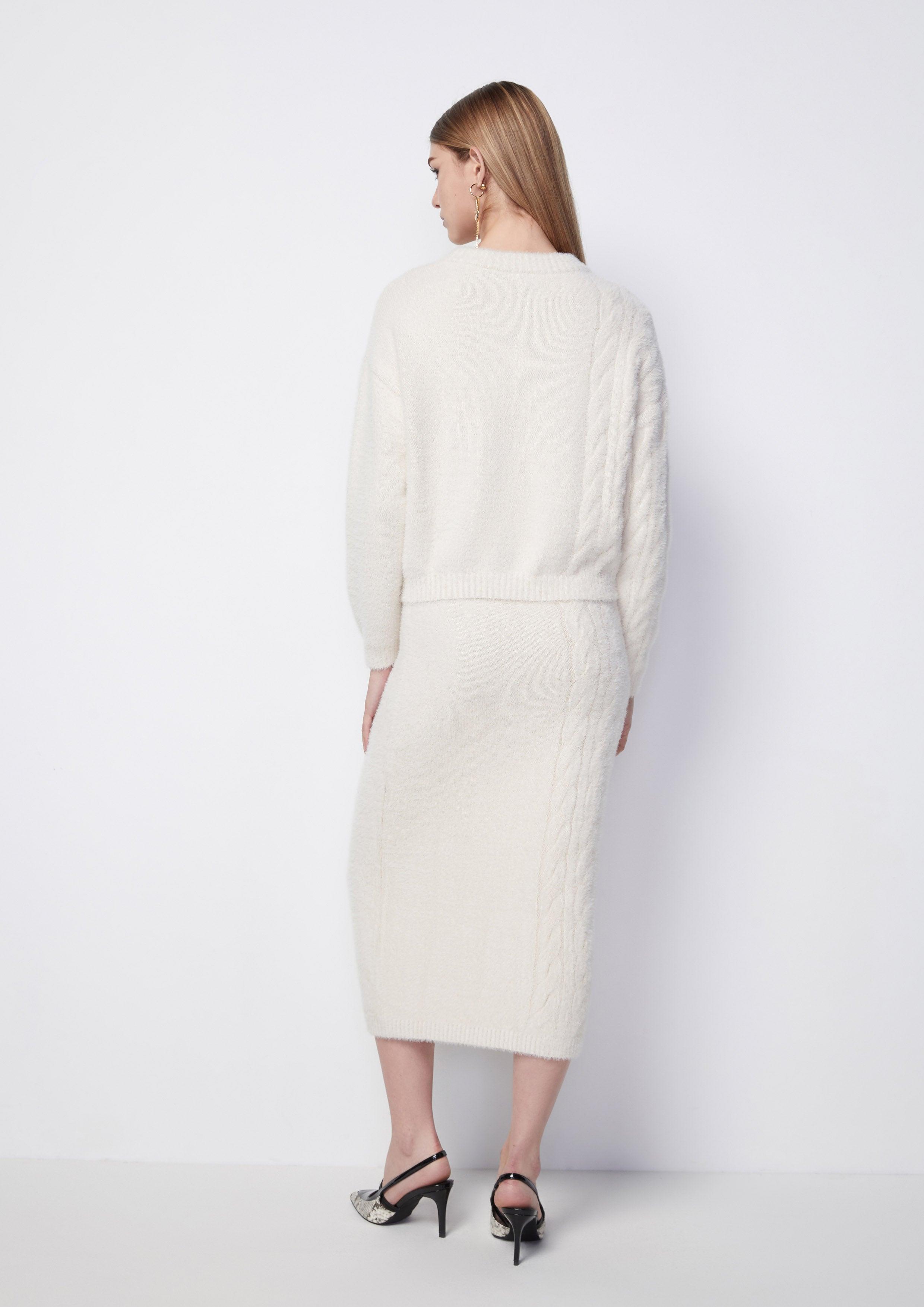 Fuzzy Ensemble Set Knitted Pullover and Mini Skirt - QuinnOfficial Store