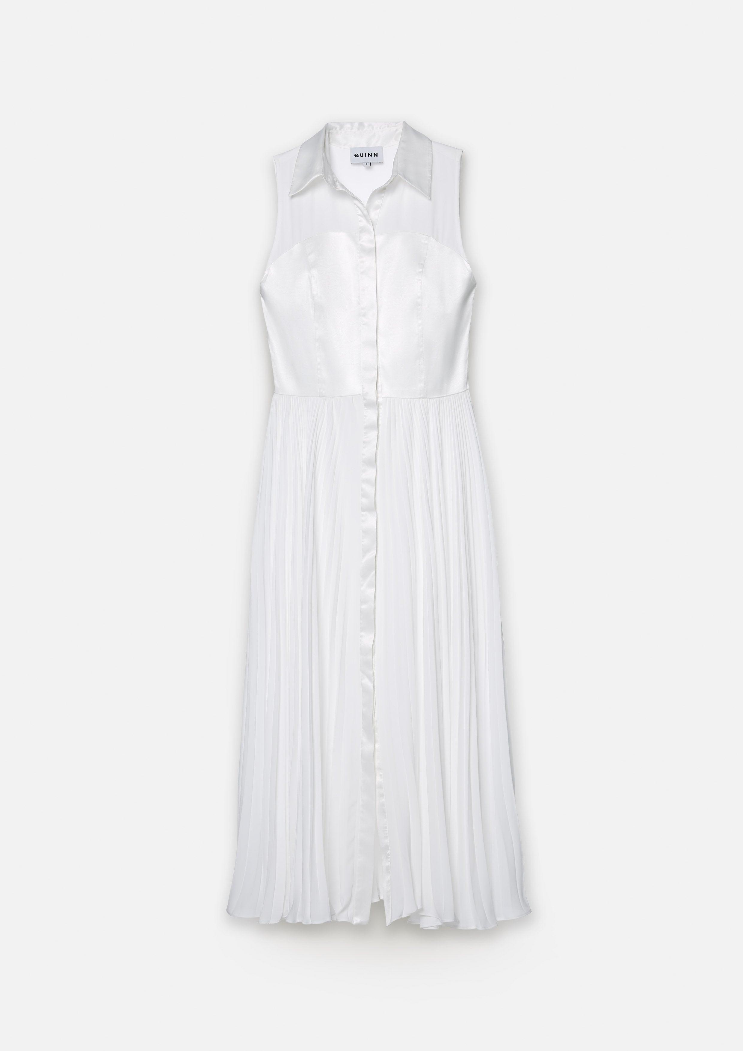 Sleek Pleated Shirt Dress - QuinnOfficial Store