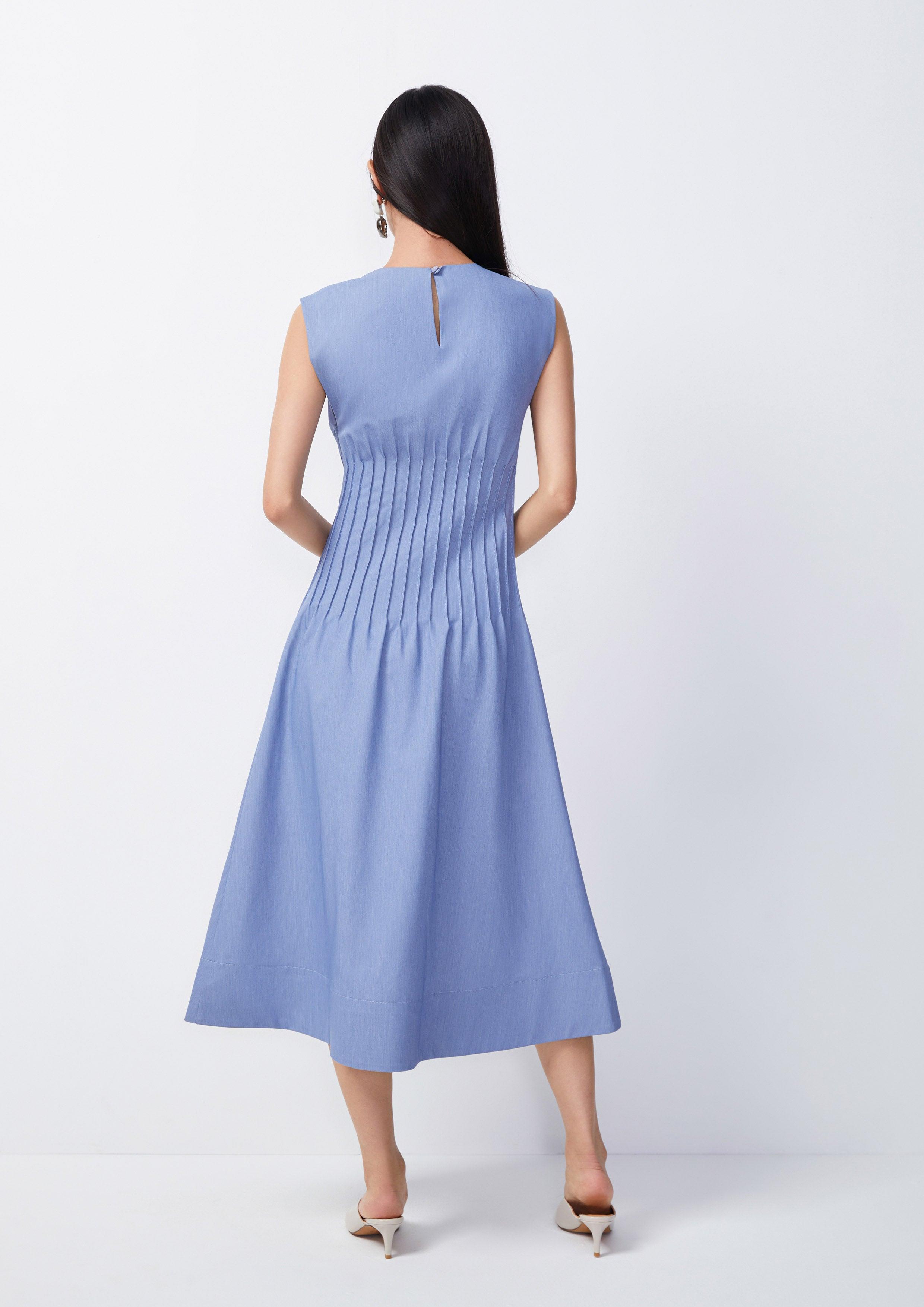 Pleated Elegance Midi Dress - QuinnOfficial Store