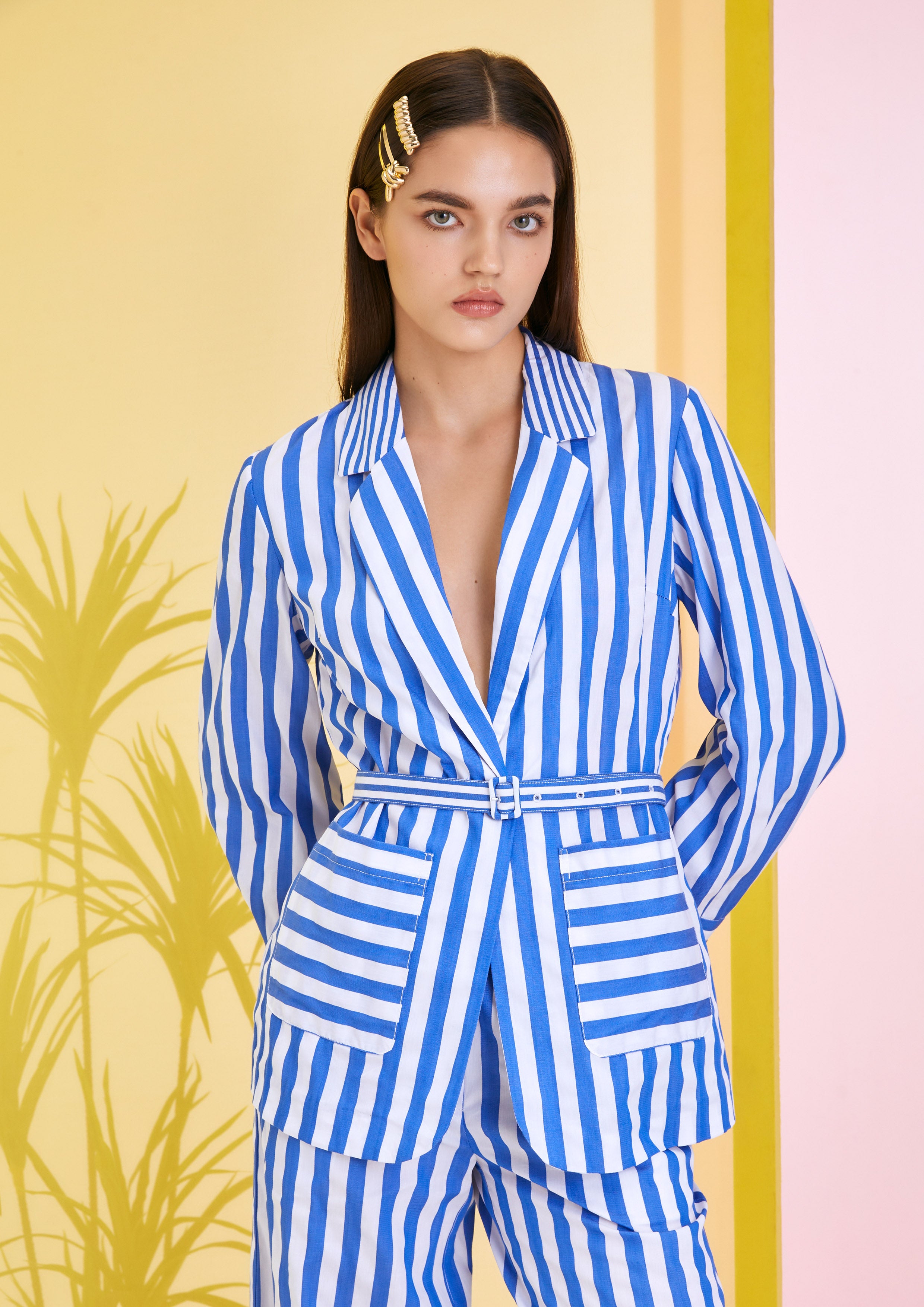 Nautical Marine Striped Blazer