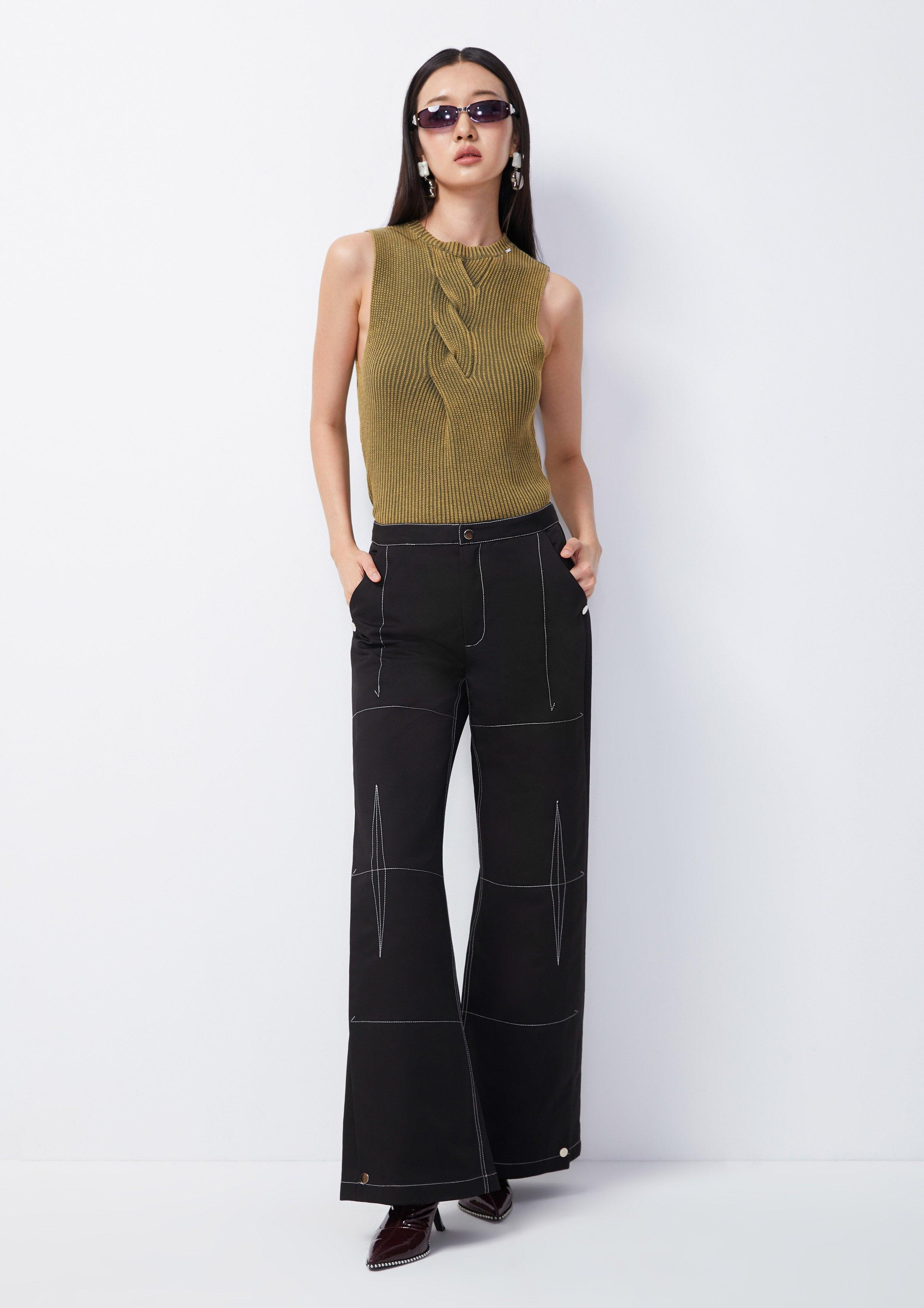 Embroidery Detailed Flare Trousers - QuinnOfficial Store