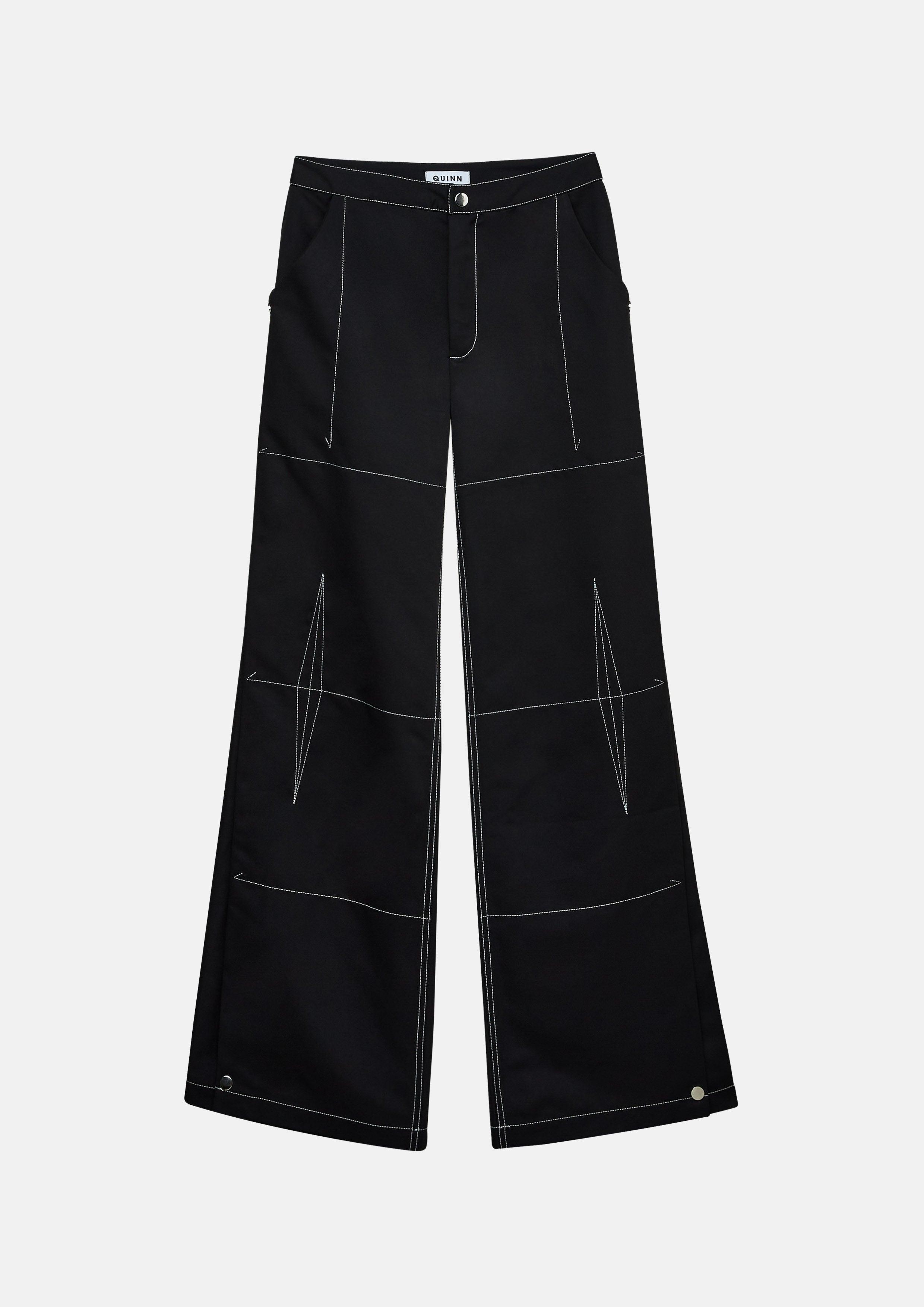 Embroidery Detailed Flare Trousers - QuinnOfficial Store