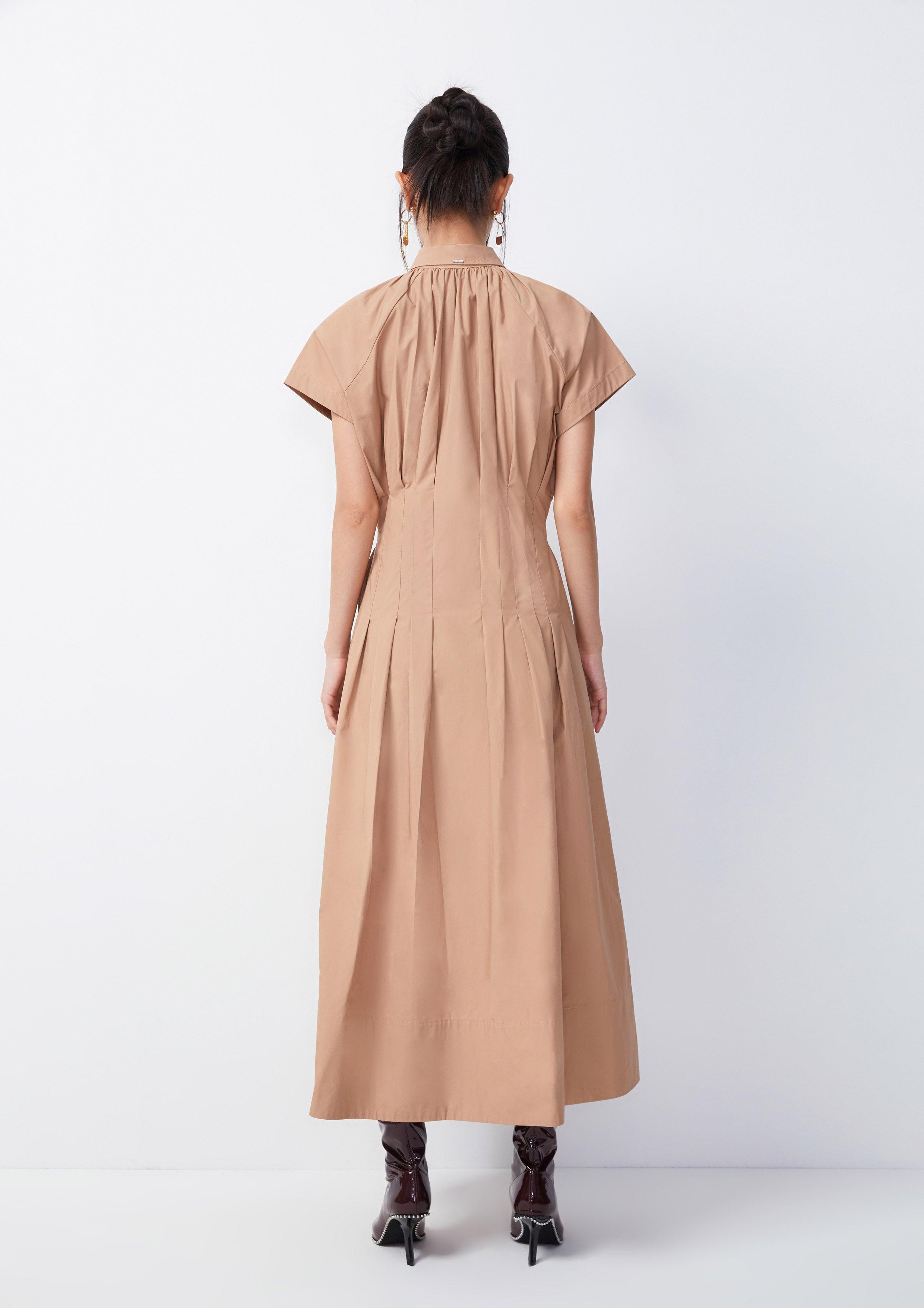 Pleated Maxi Shirt Dress - QuinnOfficial Store