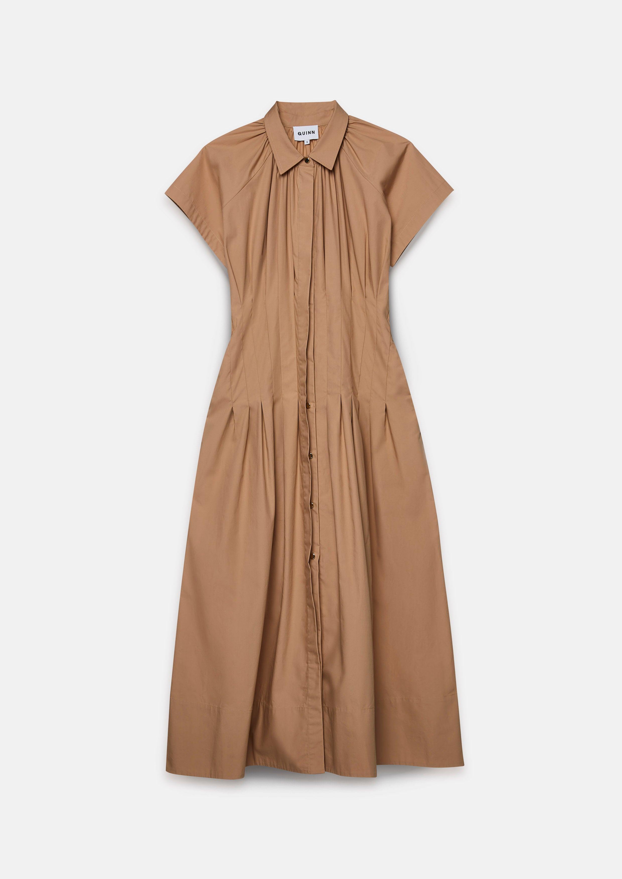 Pleated Maxi Shirt Dress - QuinnOfficial Store