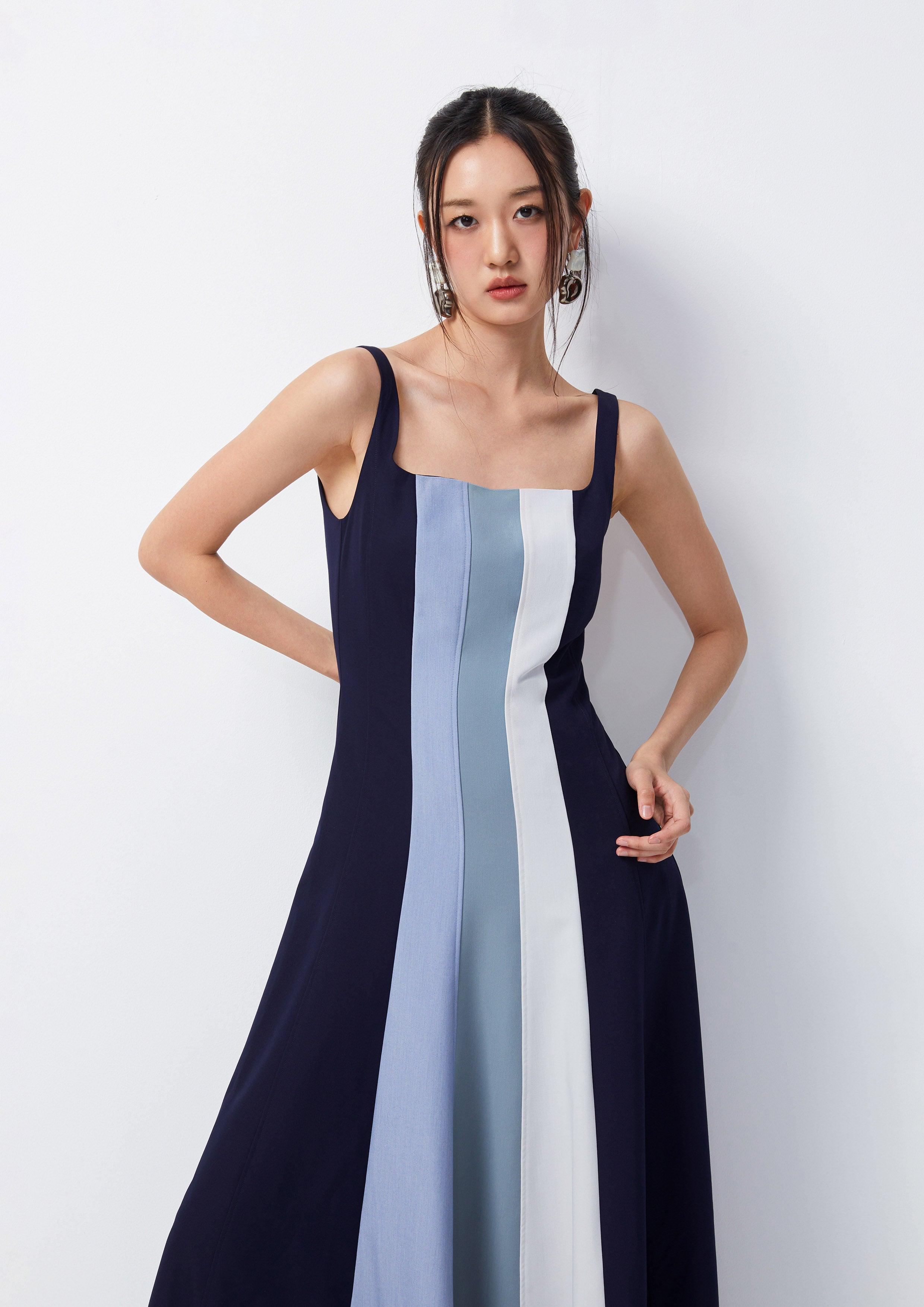 Colour Block Pattern Maxi Dress - QuinnOfficial Store