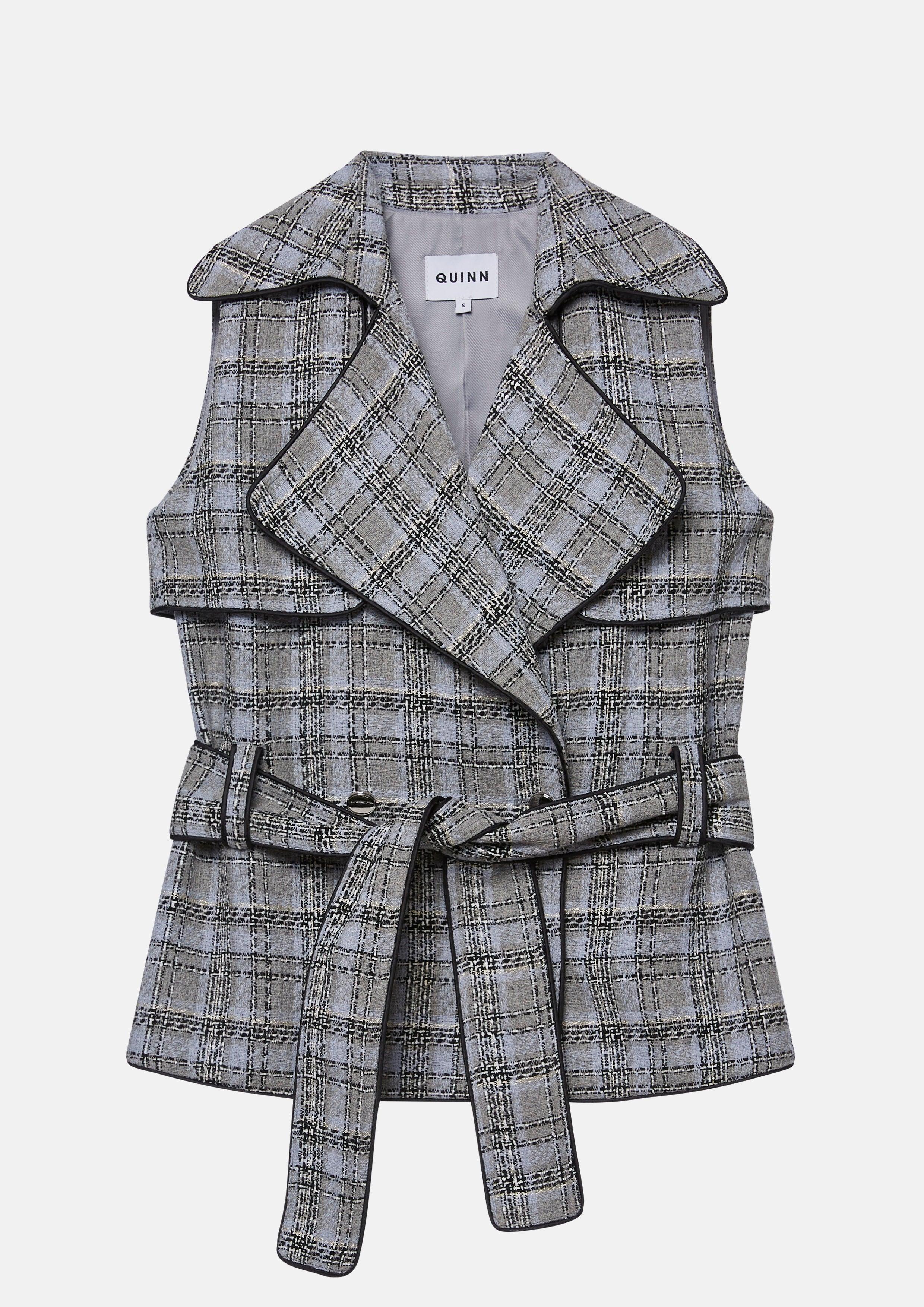 Lady Grey Plaid Chequered Vest - QuinnOfficial Store