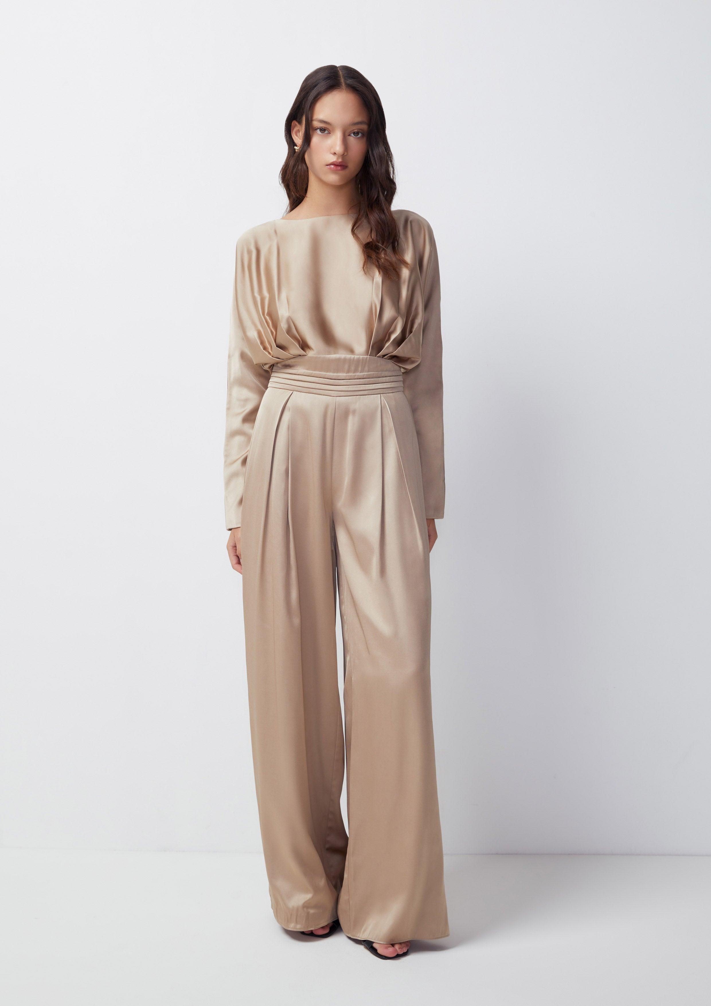 Mirage Reverie Satin Long Sleeve Jumpsuit - Quinn TH