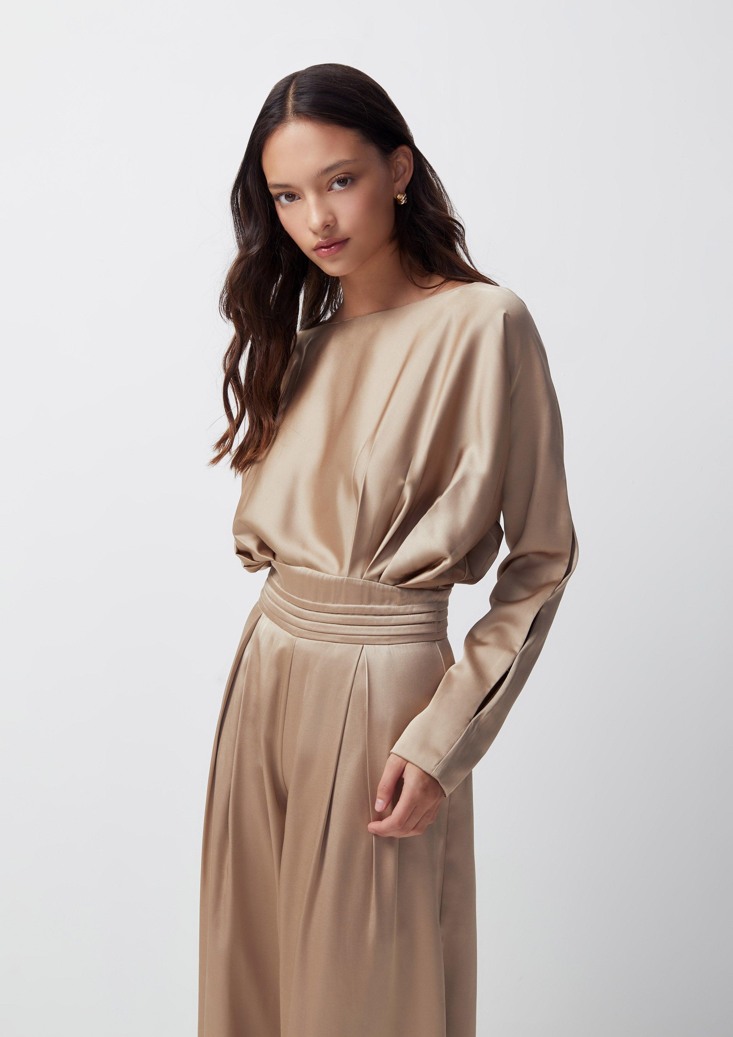 Mirage Reverie Satin Long Sleeve Jumpsuit - Quinn TH