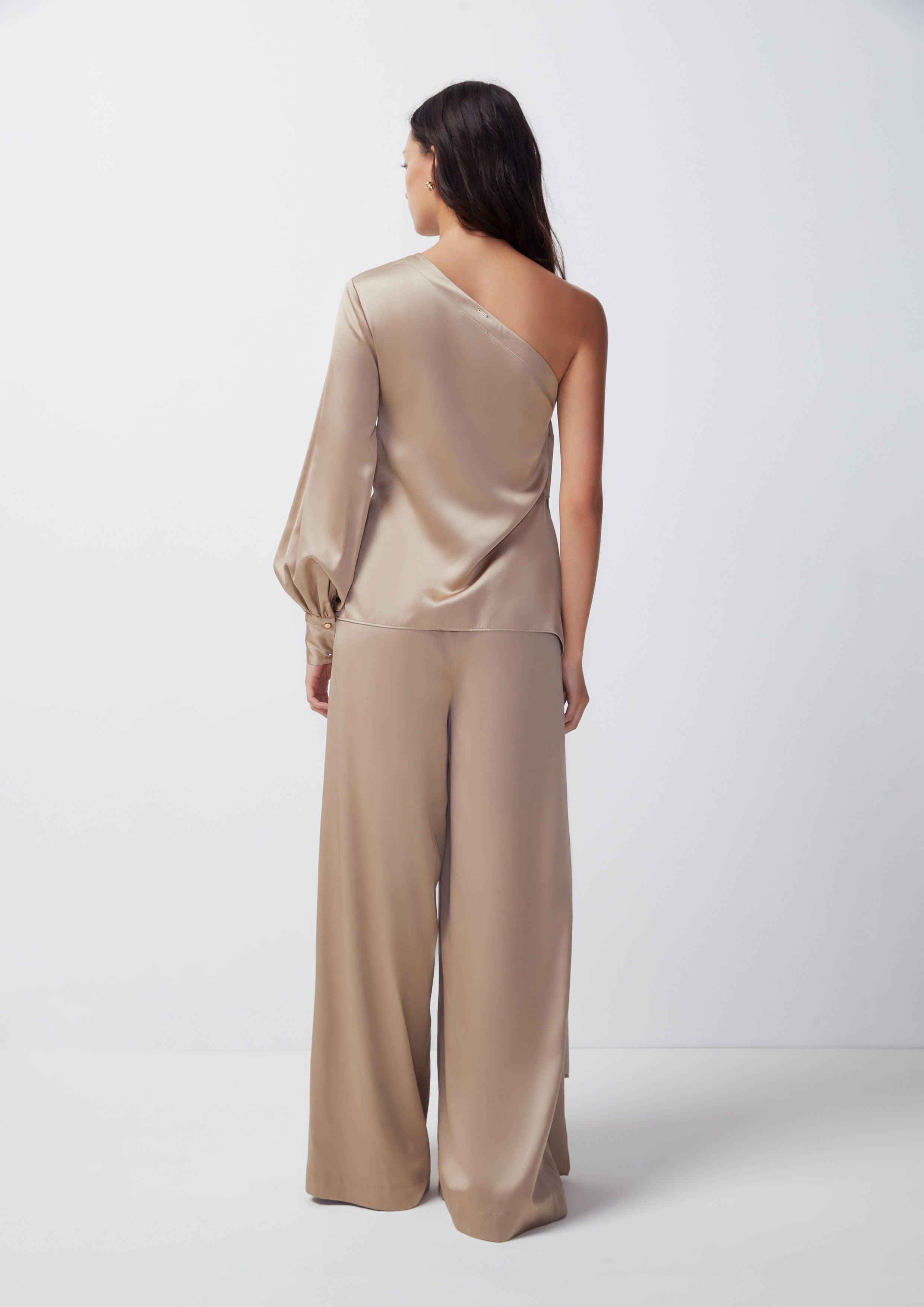 Mirage Reverie Satin One-Shoulder Jumpsuit - Quinn TH