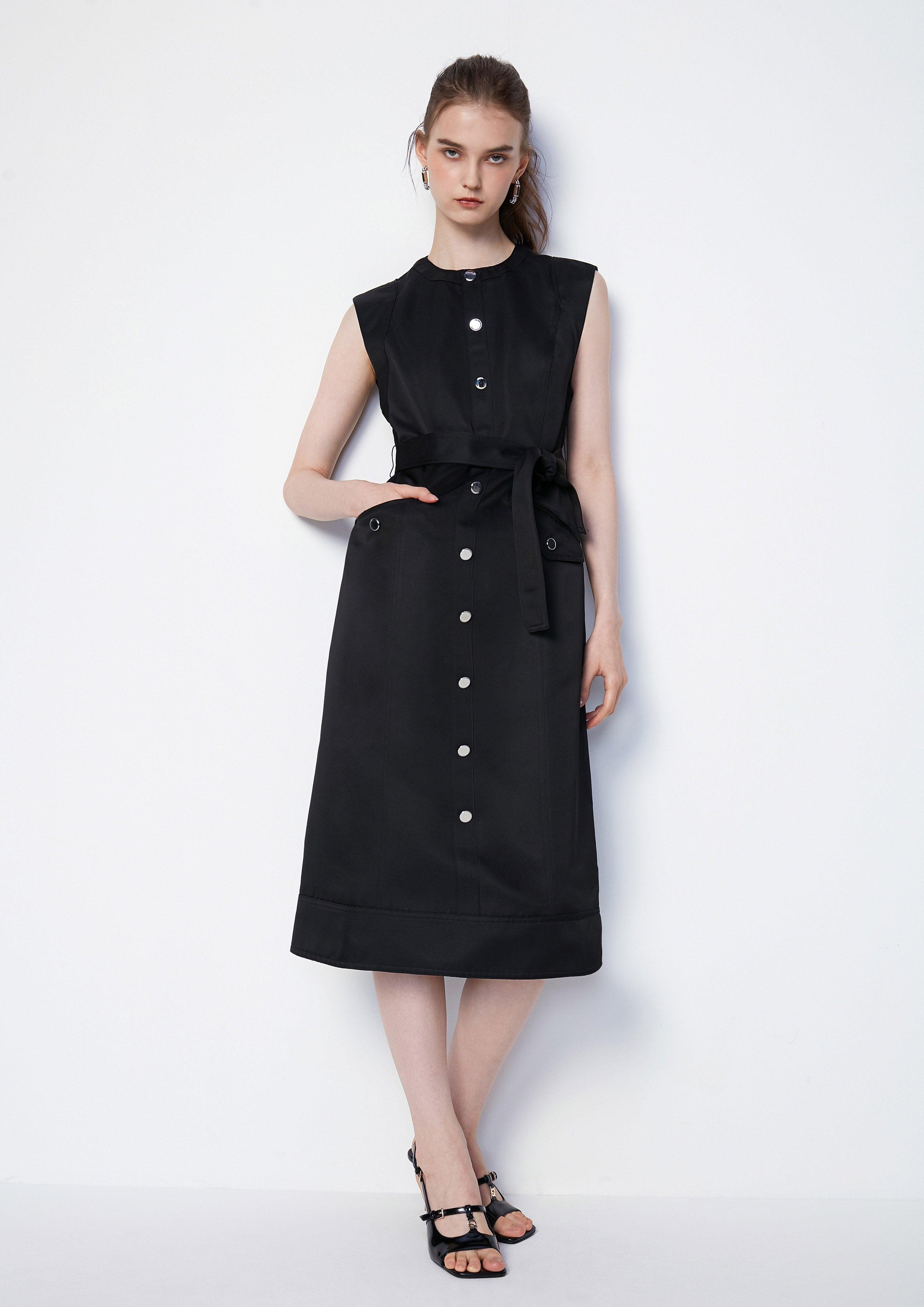 Whimsical Allure Button Sleeveless Dress - QuinnOfficial Store