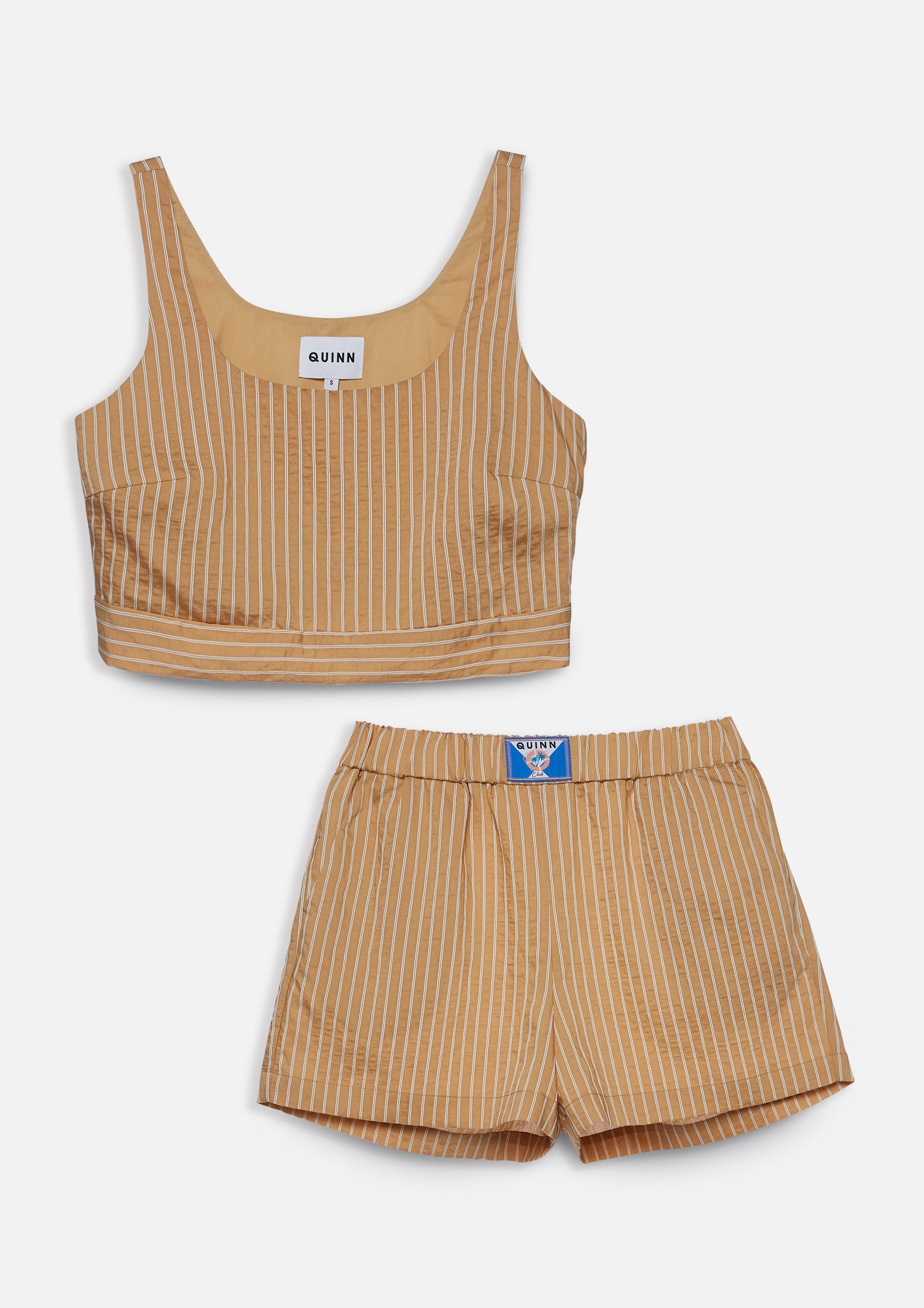 Fantasy Veil Stripe Crop Top & Shorts - Quinn TH