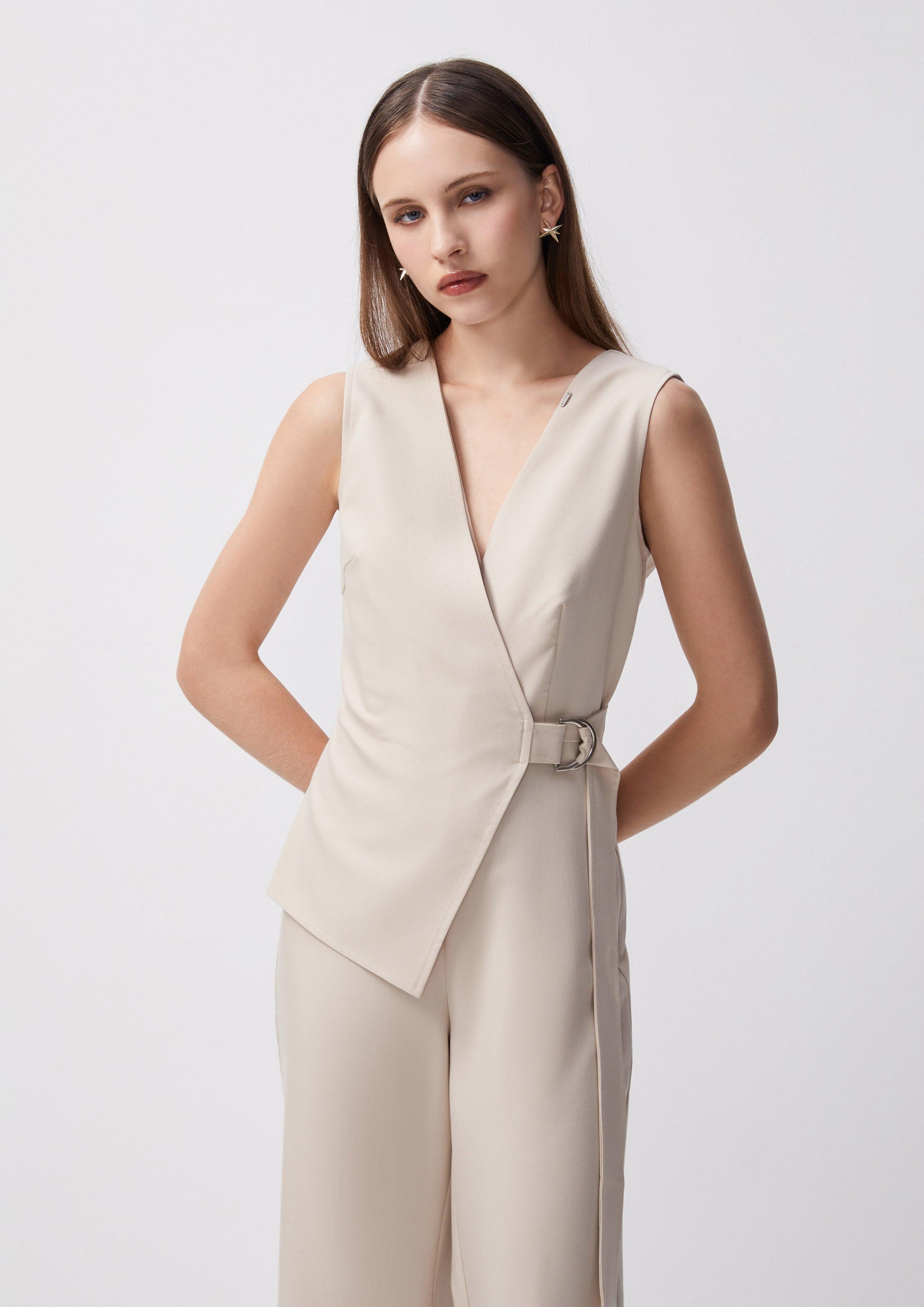 Beachside Oasis Sleeveless Wrap Jumpsuit - Quinn TH