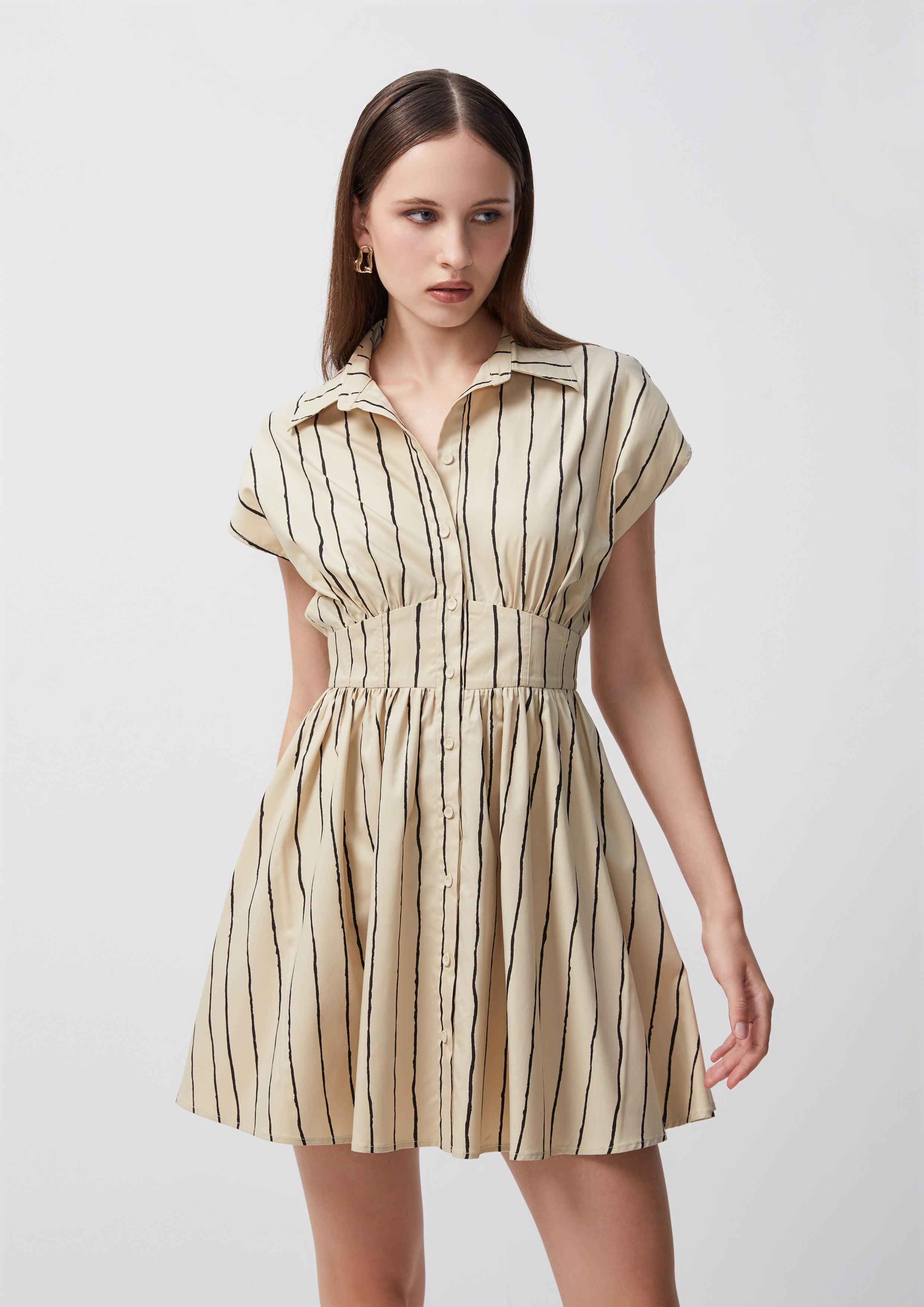 Beachside Oasis Stripe Mini Dress - Quinn TH