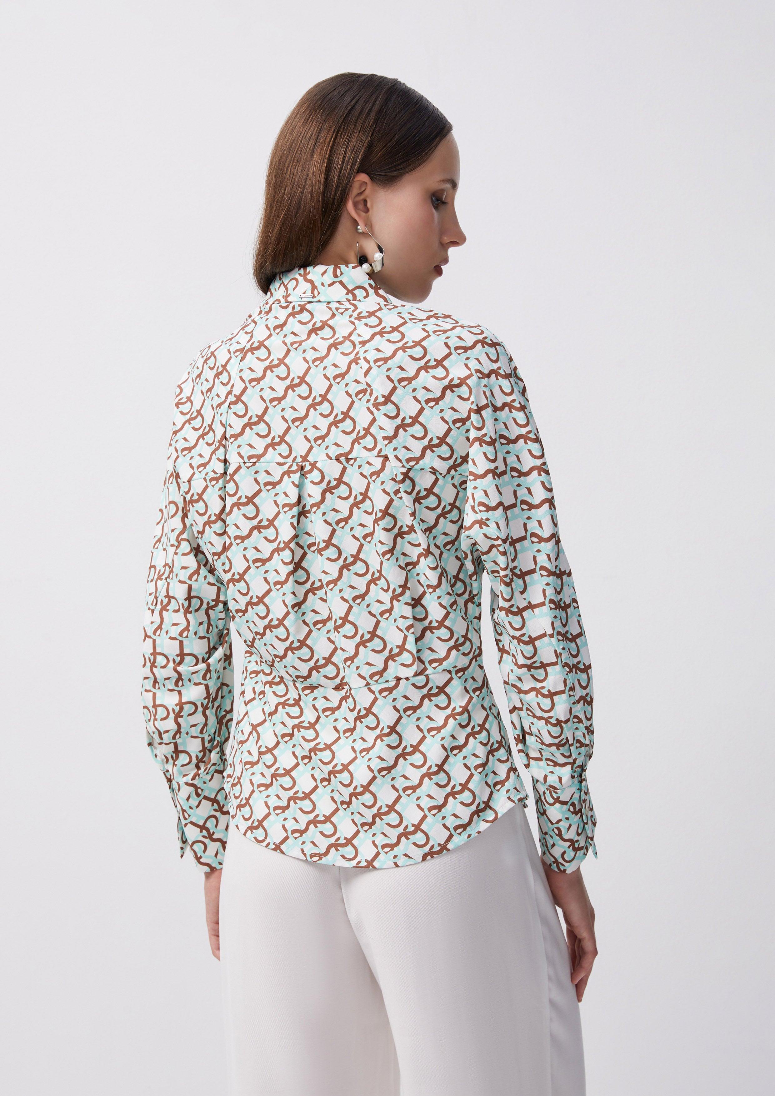 Beachside Oasis Print Long Sleeve Shirt - Quinn TH