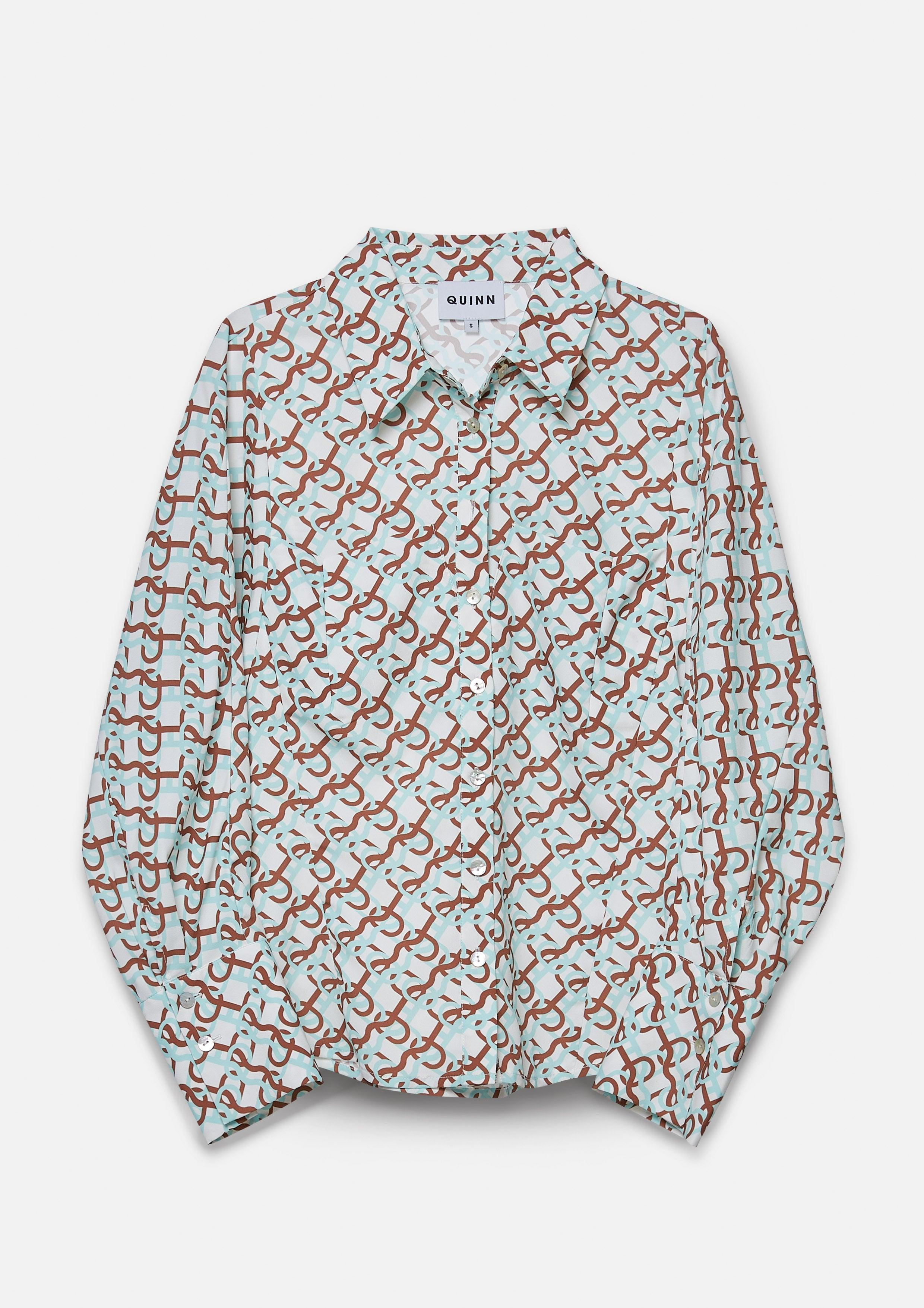 Beachside Oasis Print Long Sleeve Shirt - Quinn TH