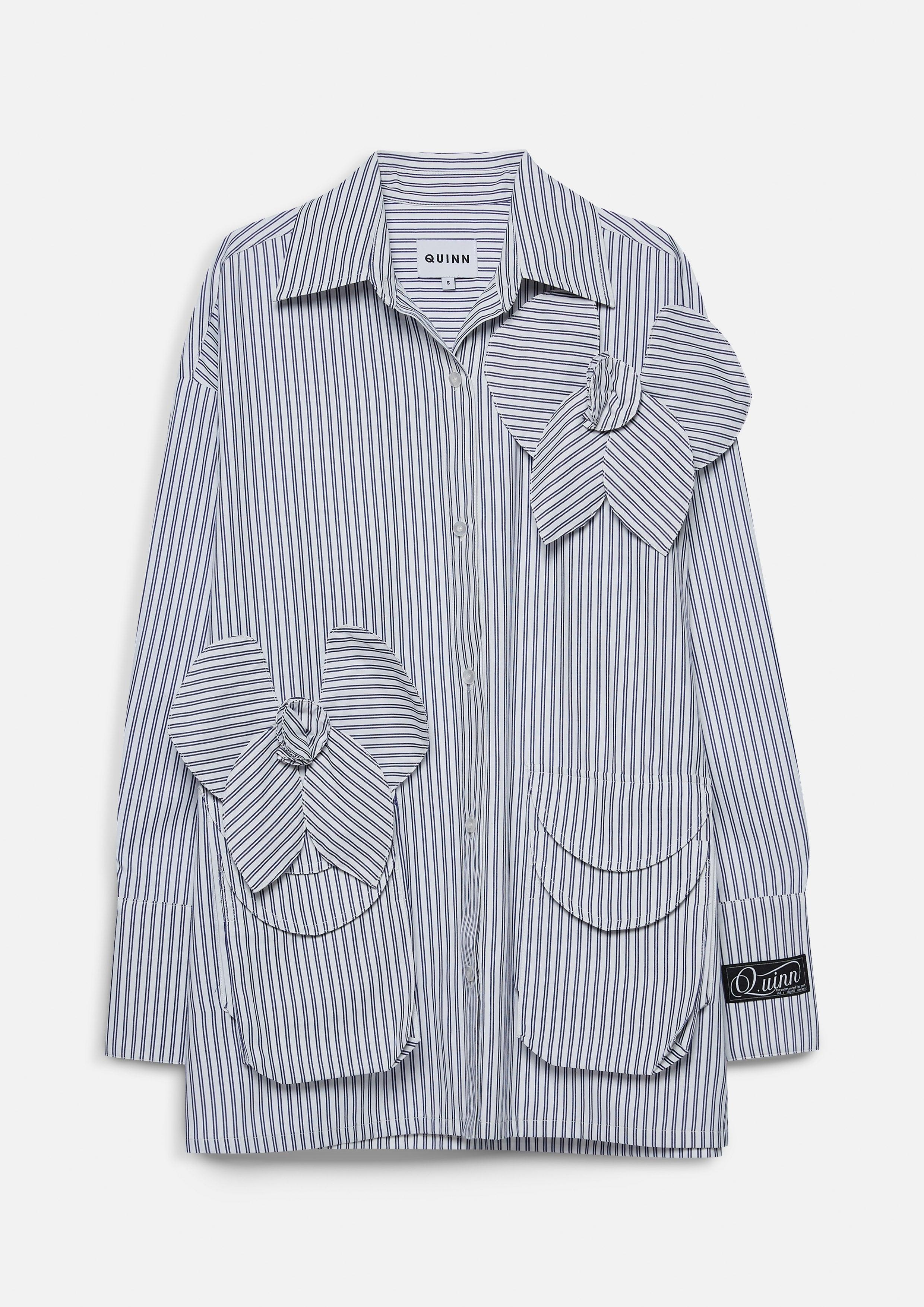 Beachside Oasis Stripe Appliqué Shirt - Quinn TH