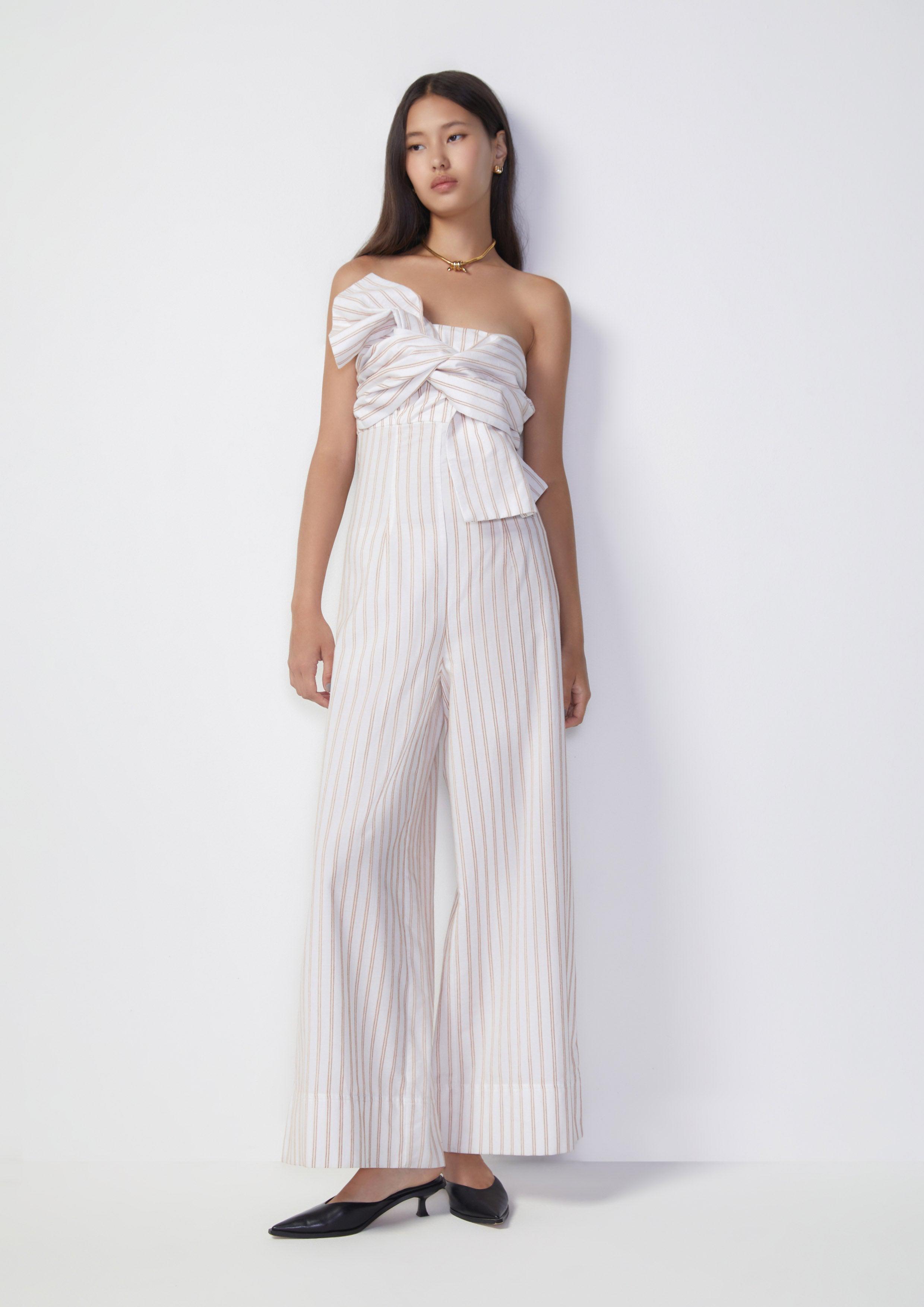 Sun-Kissed Stripe Knot Bust Jumpsuit - Quinn TH