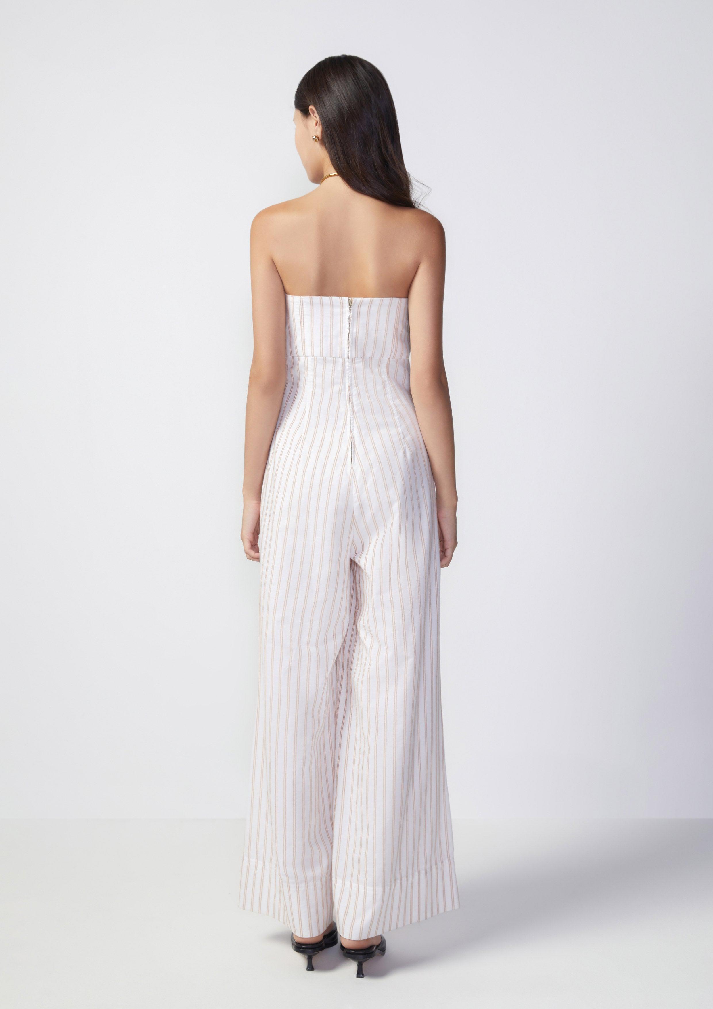 Sun-Kissed Stripe Knot Bust Jumpsuit - Quinn TH