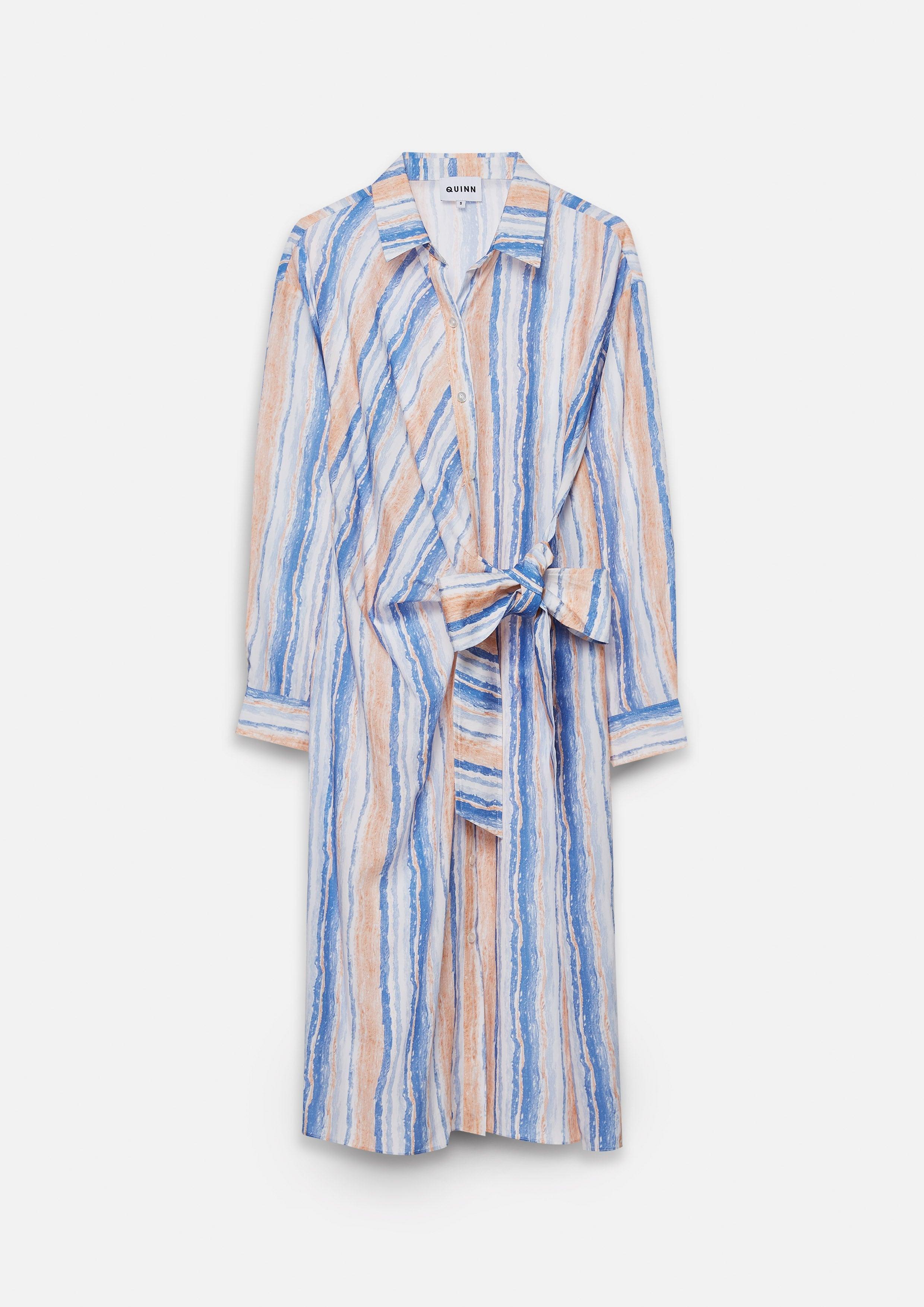 Beachside Oasis Stripe Wrap Dress - Quinn TH