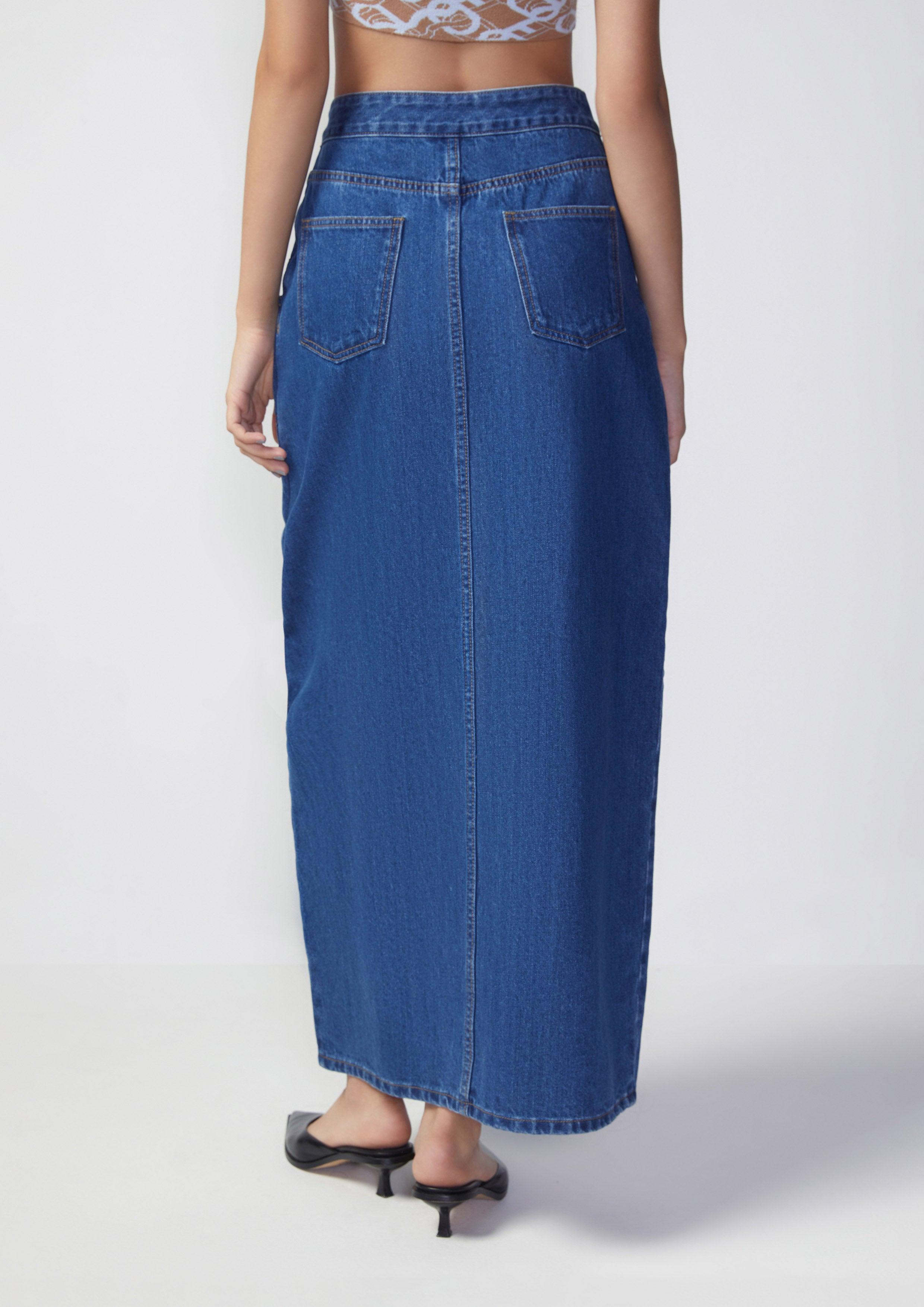 Beachside Oasis Denim Pencil Skirt - Quinn TH