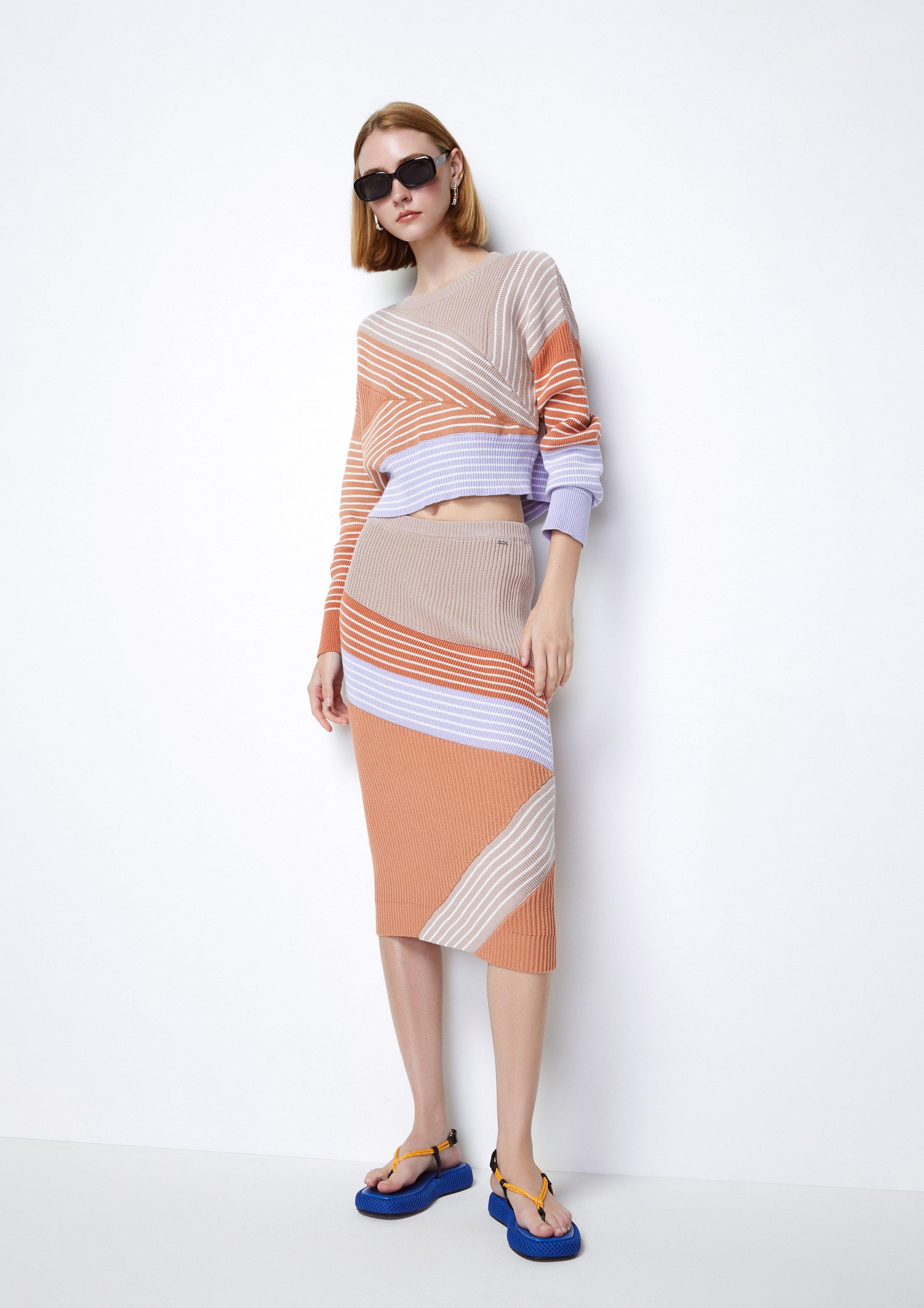 Knit Angle Knitted Straight Midi Skirt - QuinnOfficial Store