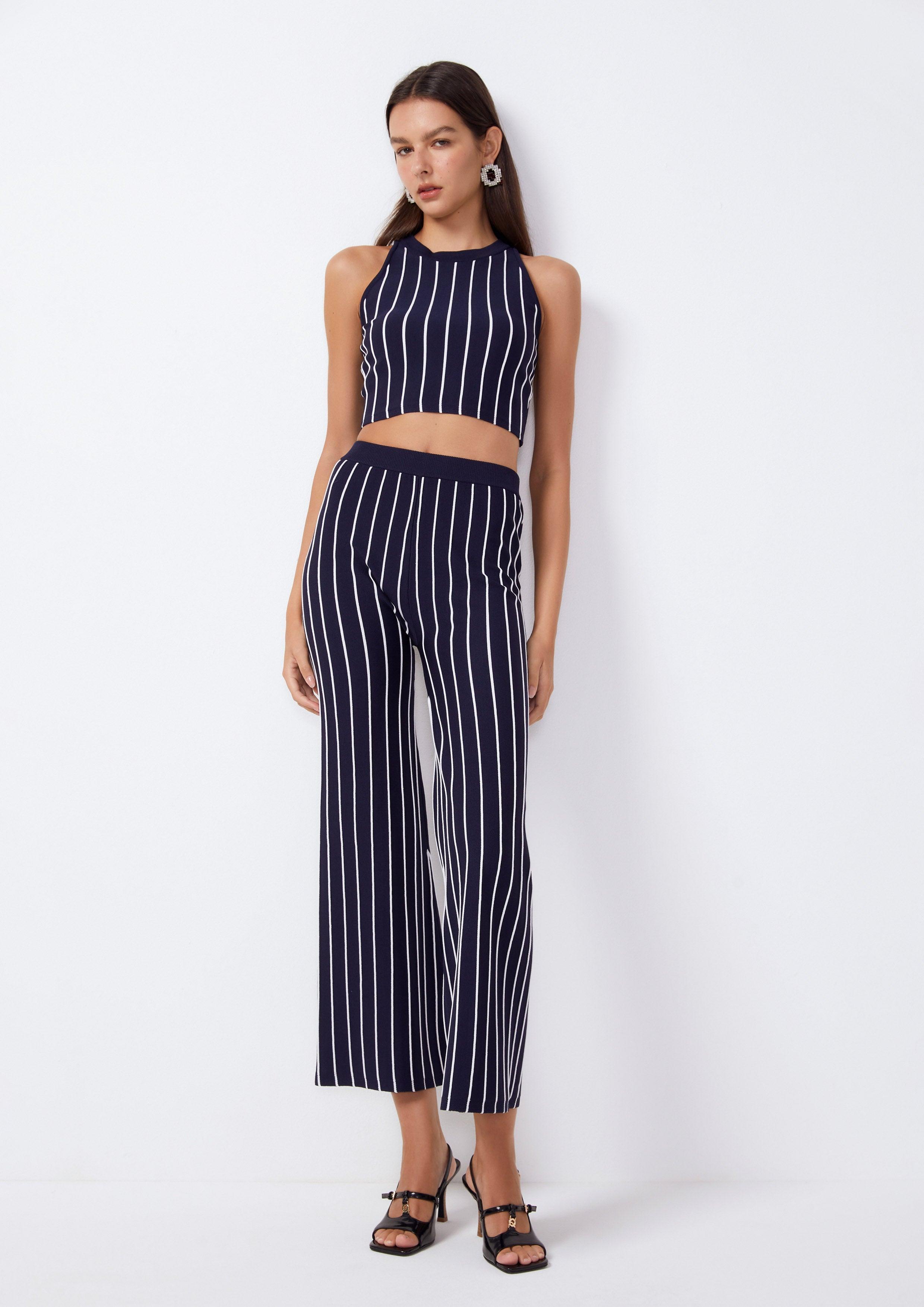 Sleek Stripe Loose Fit Pants - QuinnOfficial Store