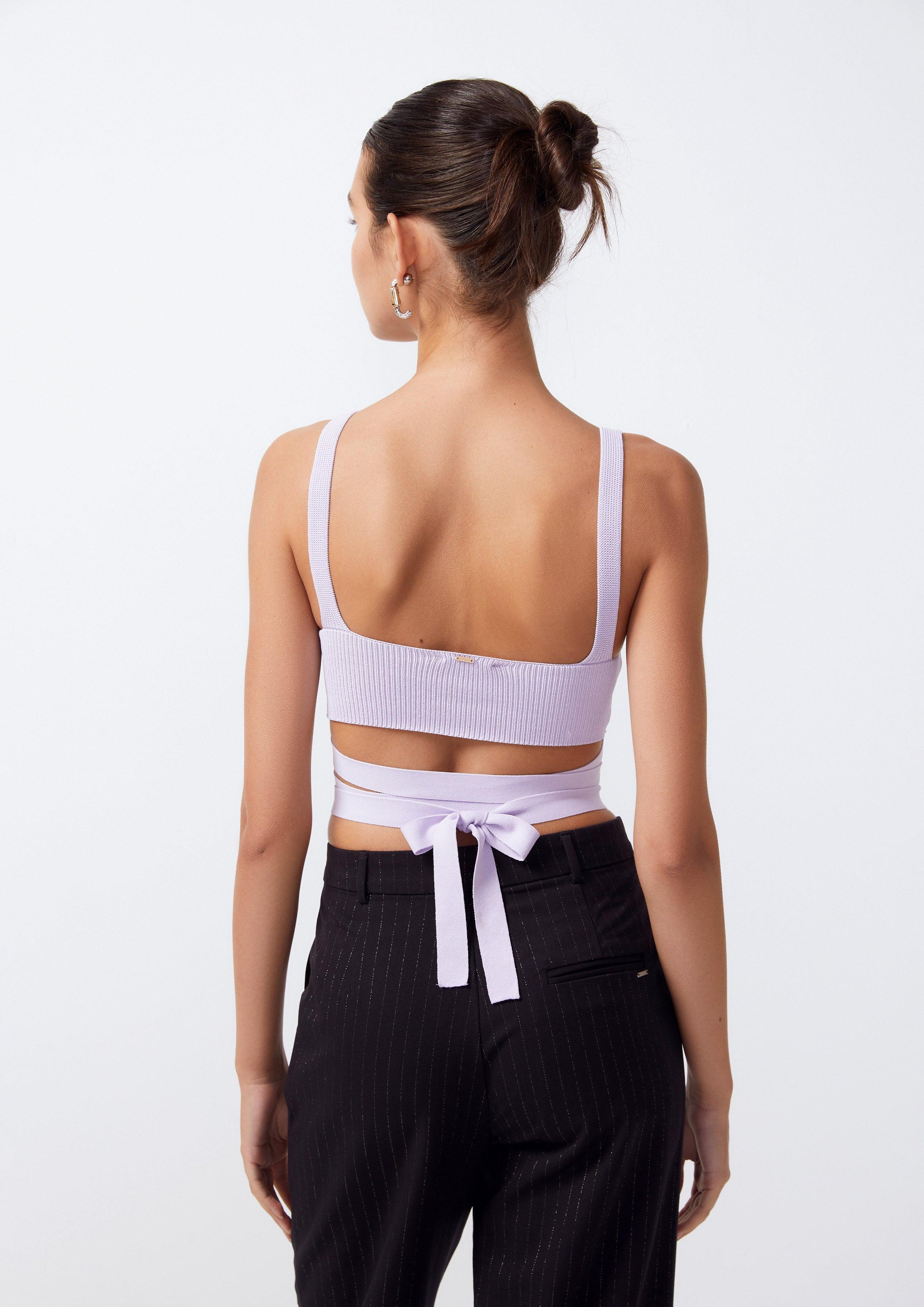 Bow-Tie Knitted Cropped Top - QuinnOfficial Store