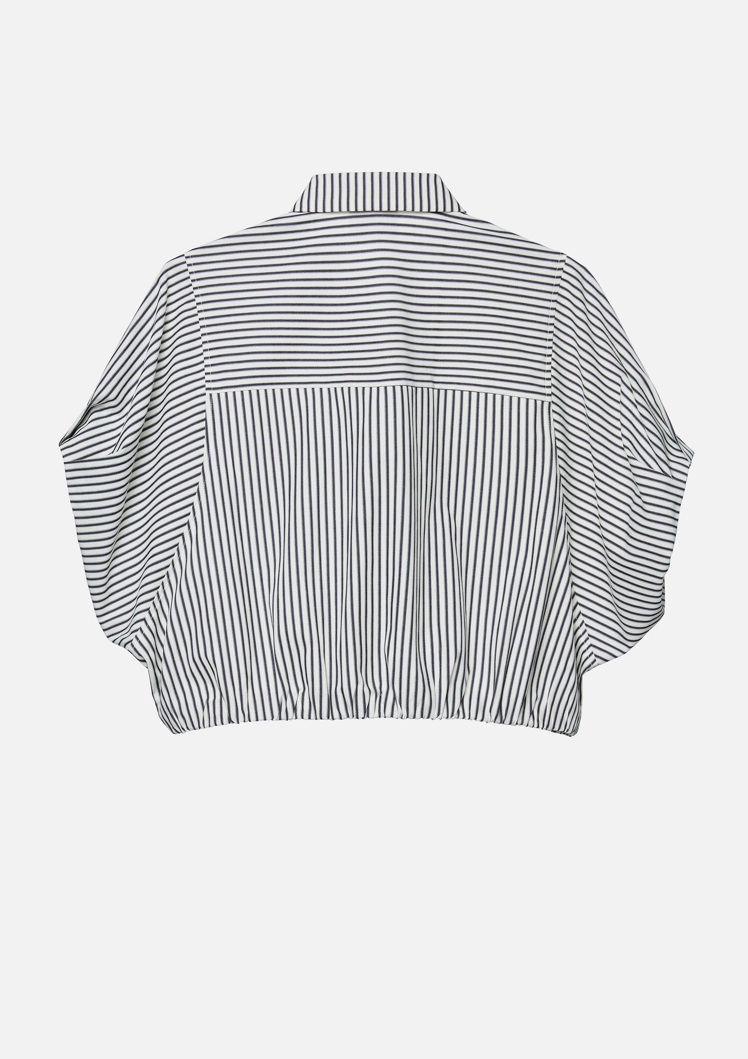 Striped Cropped Short Sleeve Shirt