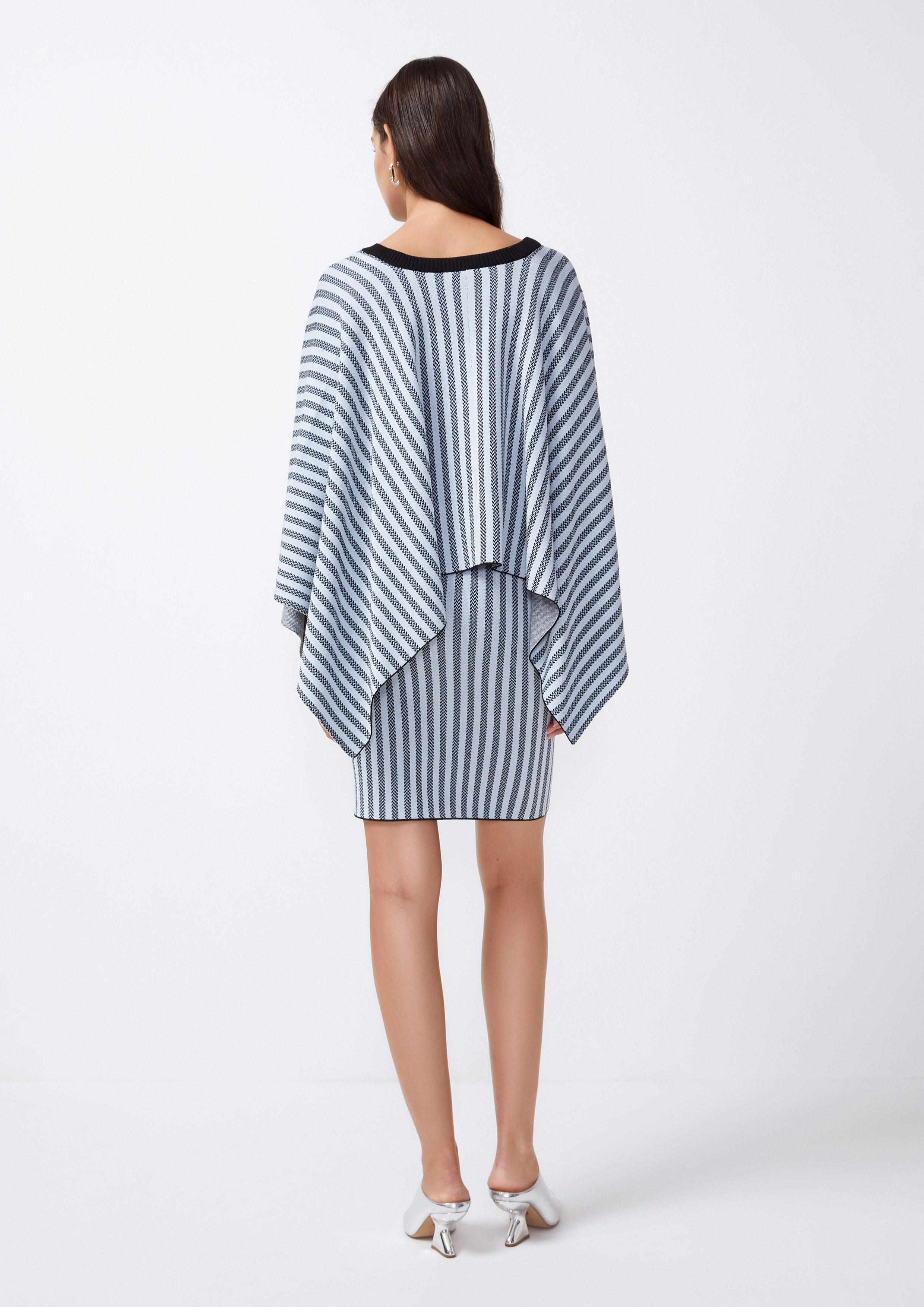 Herringbone Stripe Cape Dress - QuinnOfficial Store