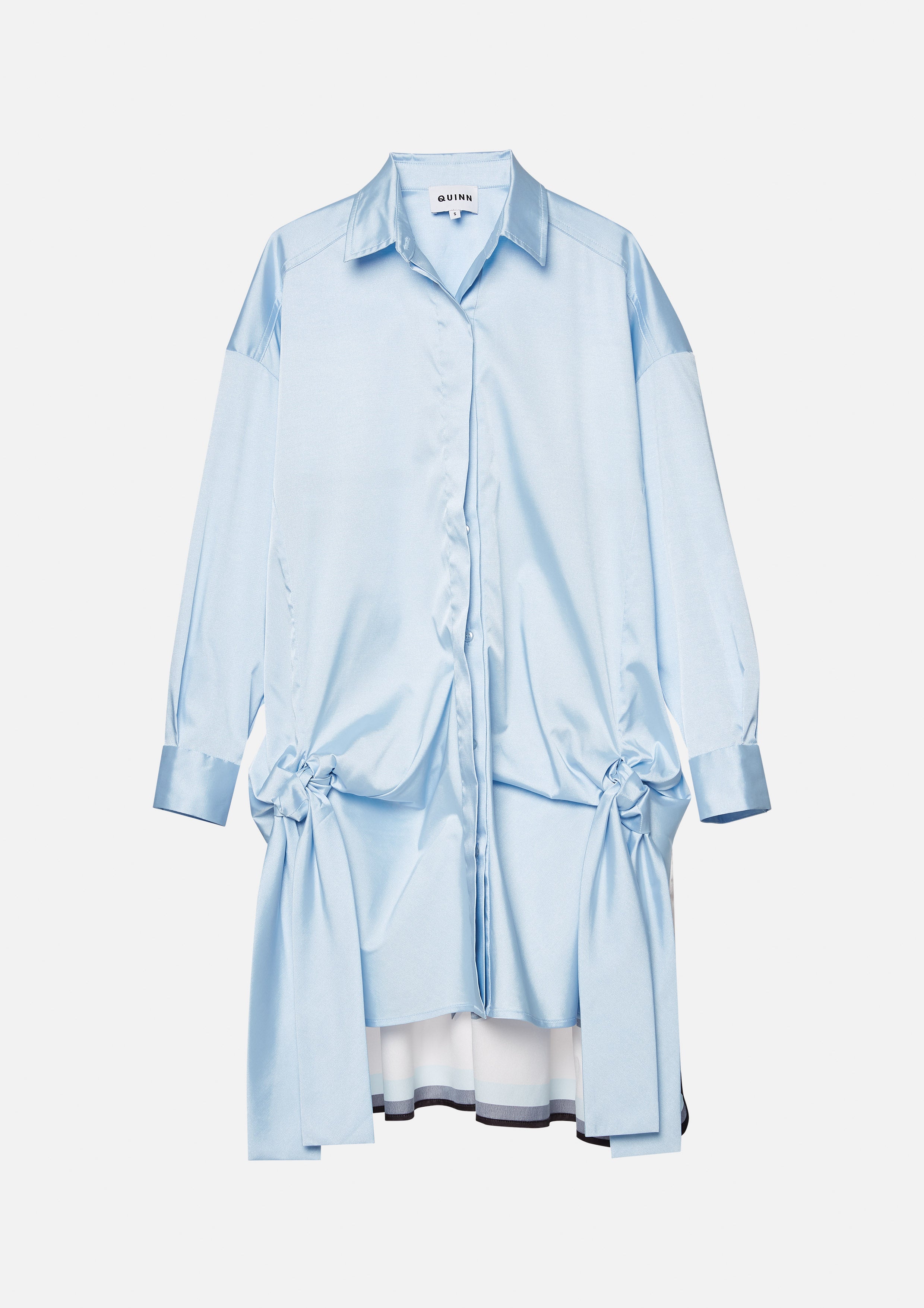 Knot Ties Tied Relaxed Fit Satin Shirt