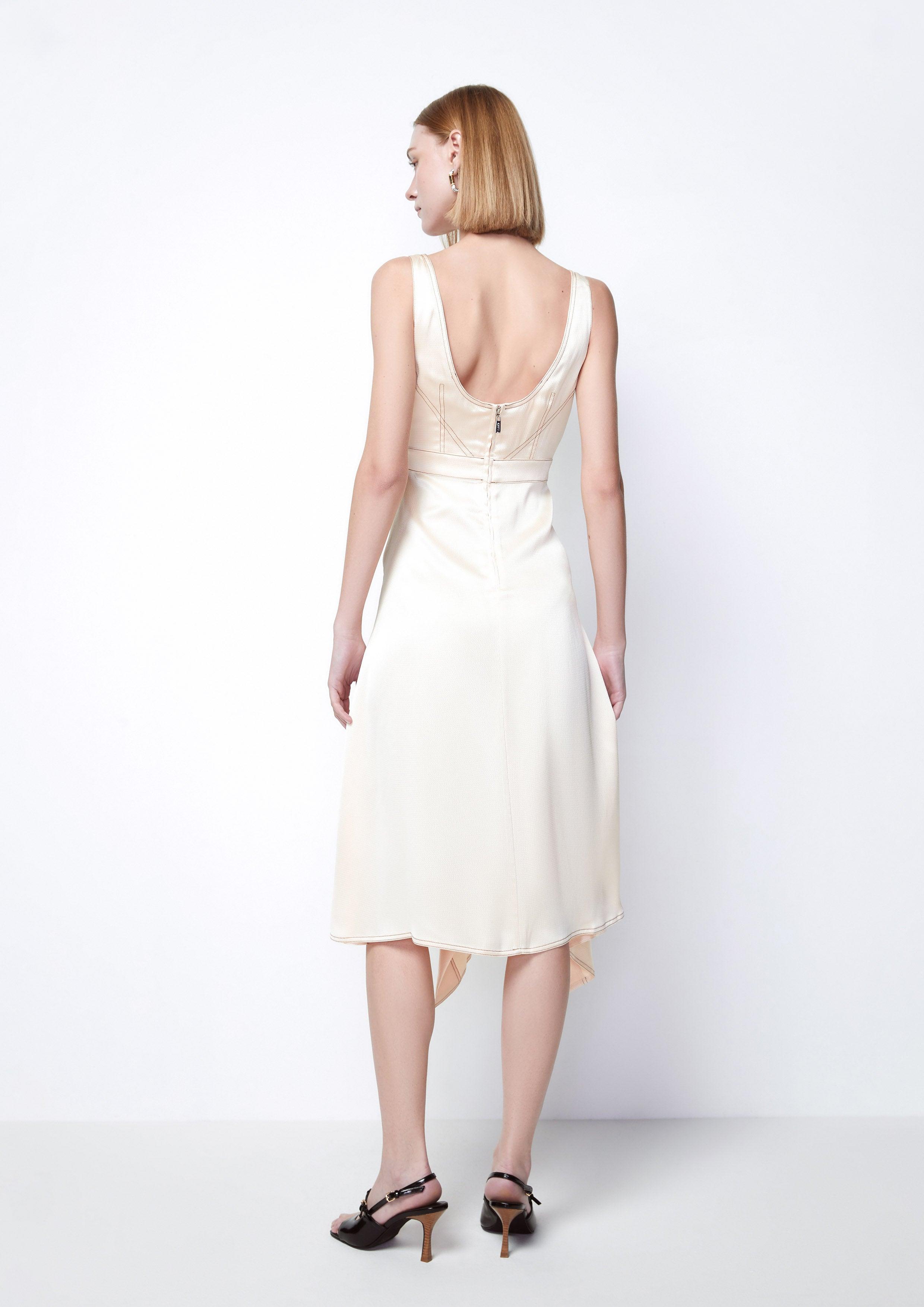 Stitched Asymmetric Midi Dress - QuinnOfficial Store