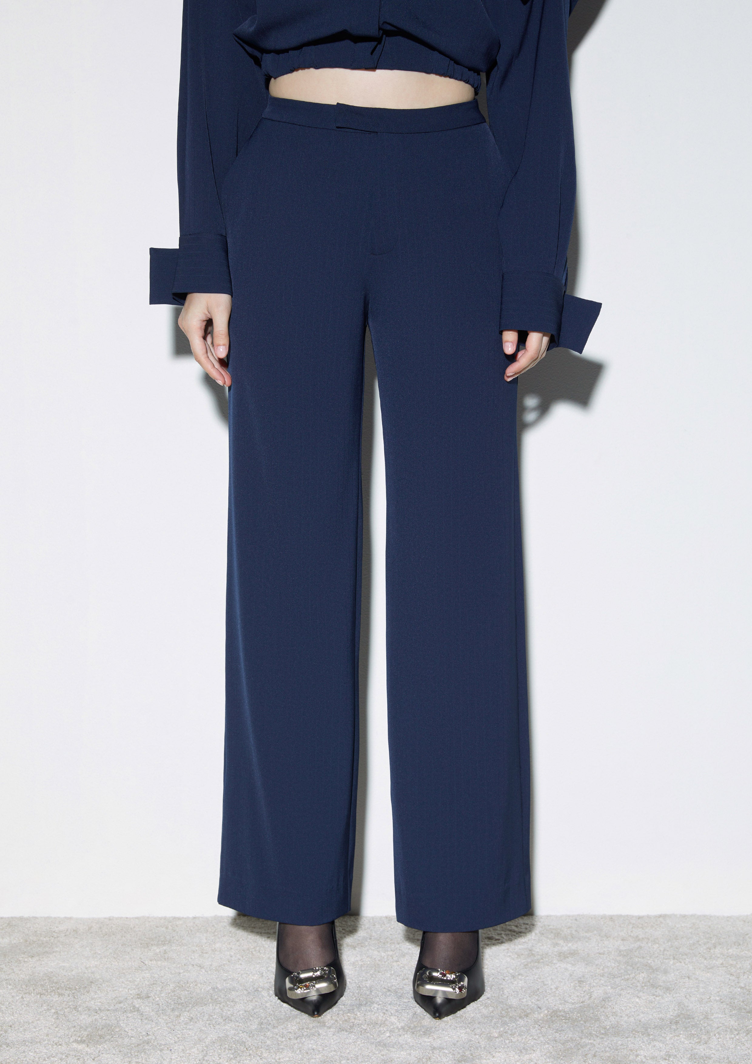 High Waisted Wide-Leg Trousers