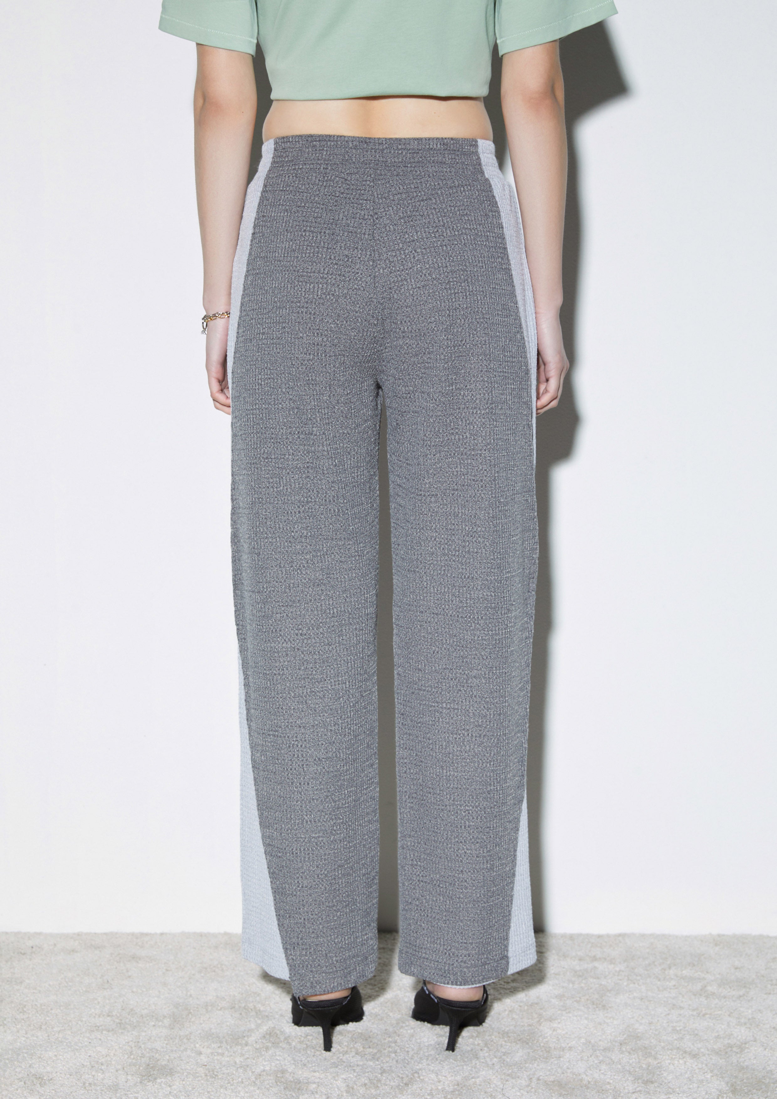 Two-Tone Colour Block Wide-Leg Trousers