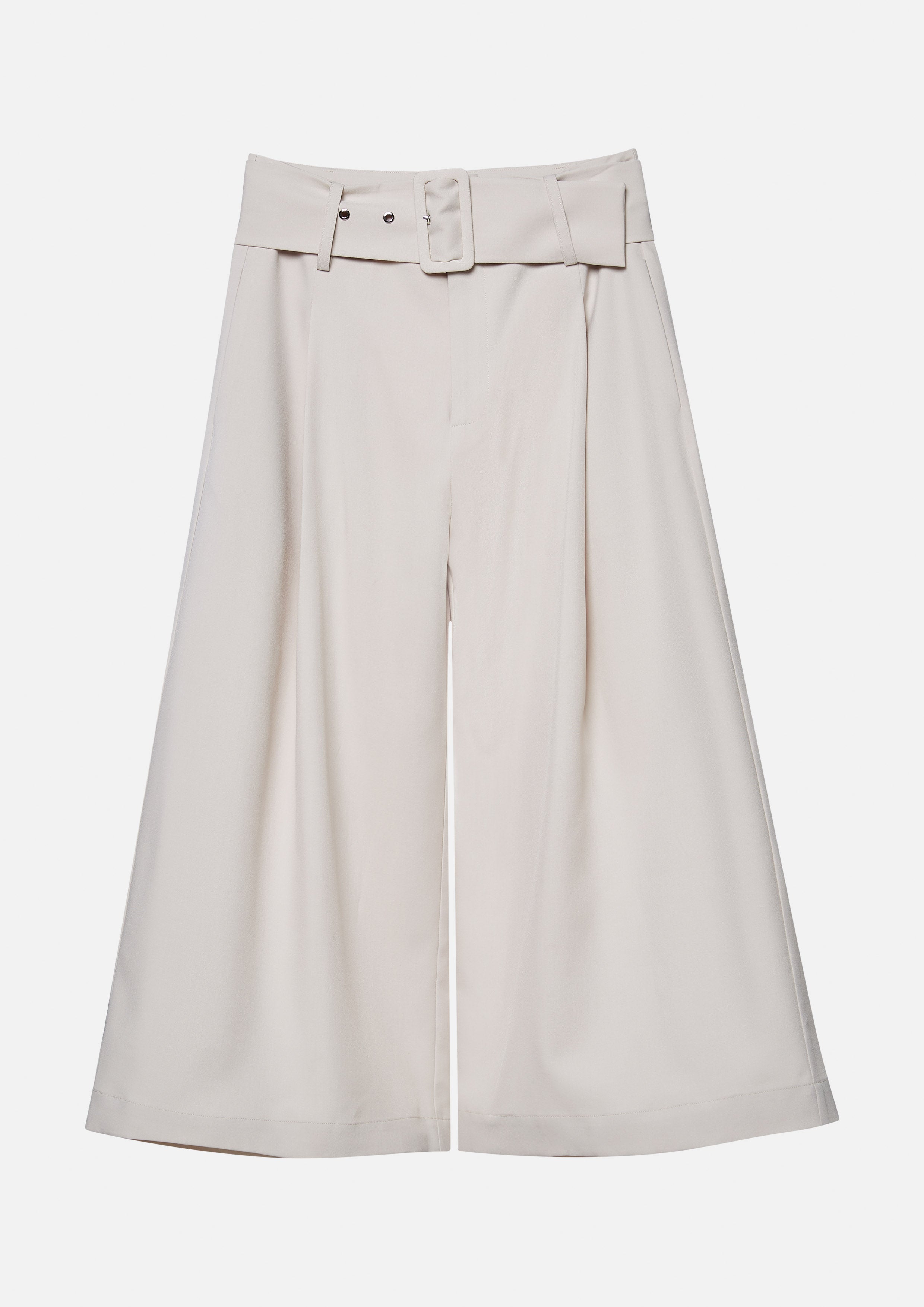 Cropped Length Wide-Leg Trousers