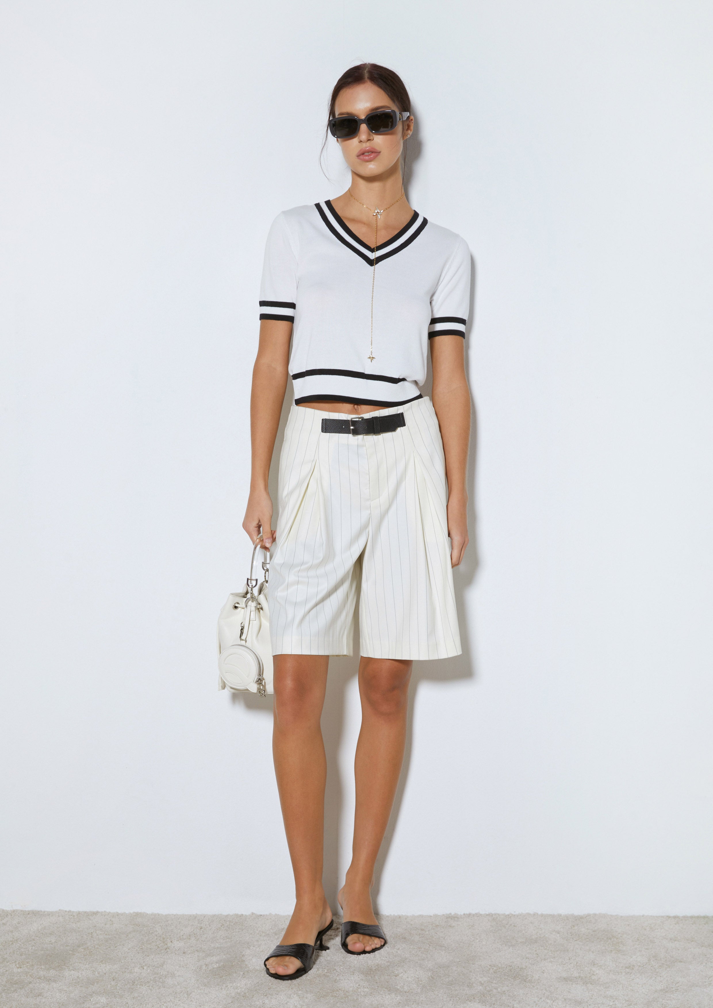 Tailored Pinstripe Bermuda Shorts