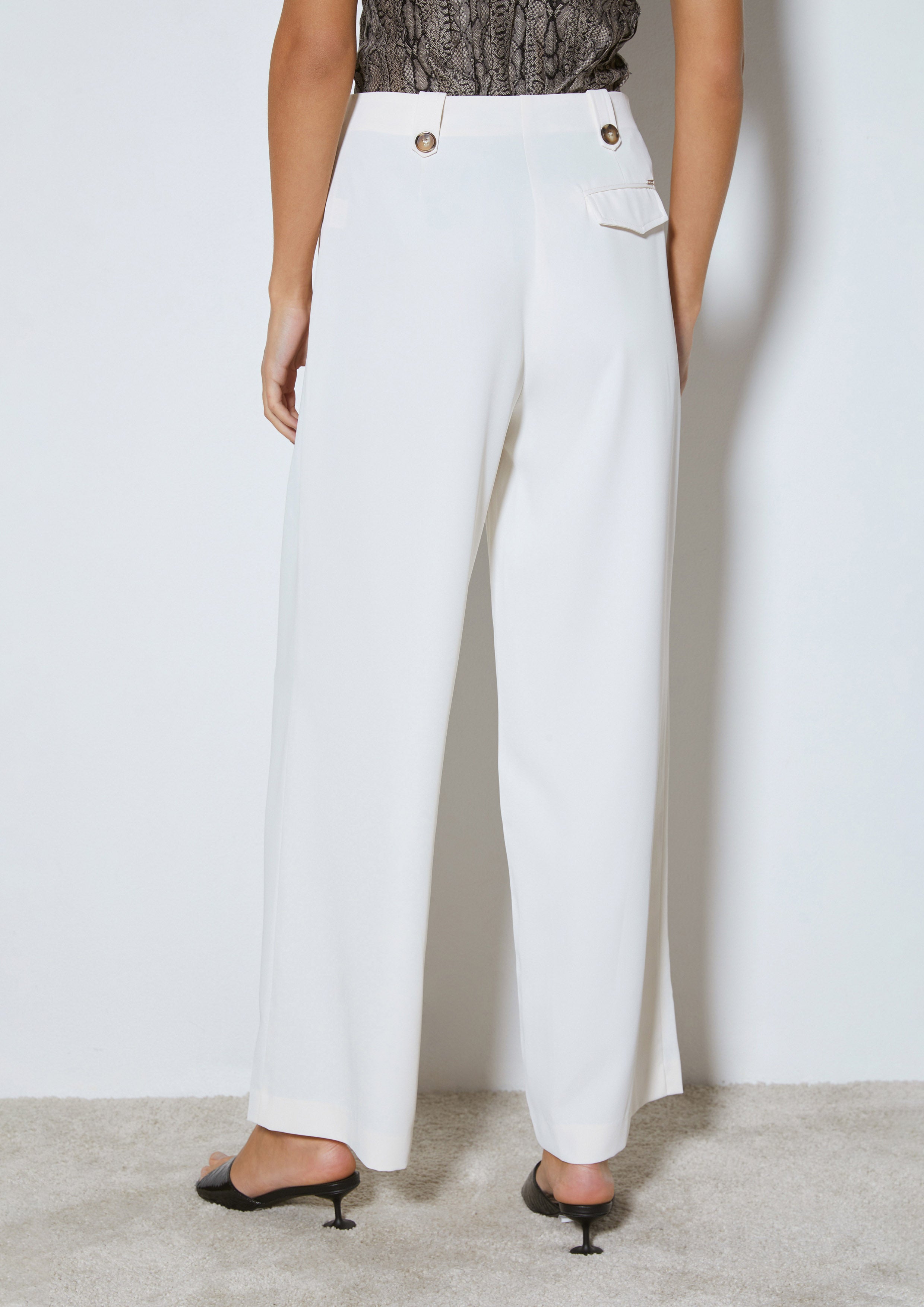 High-Waisted Pleated Wide-Leg Pants