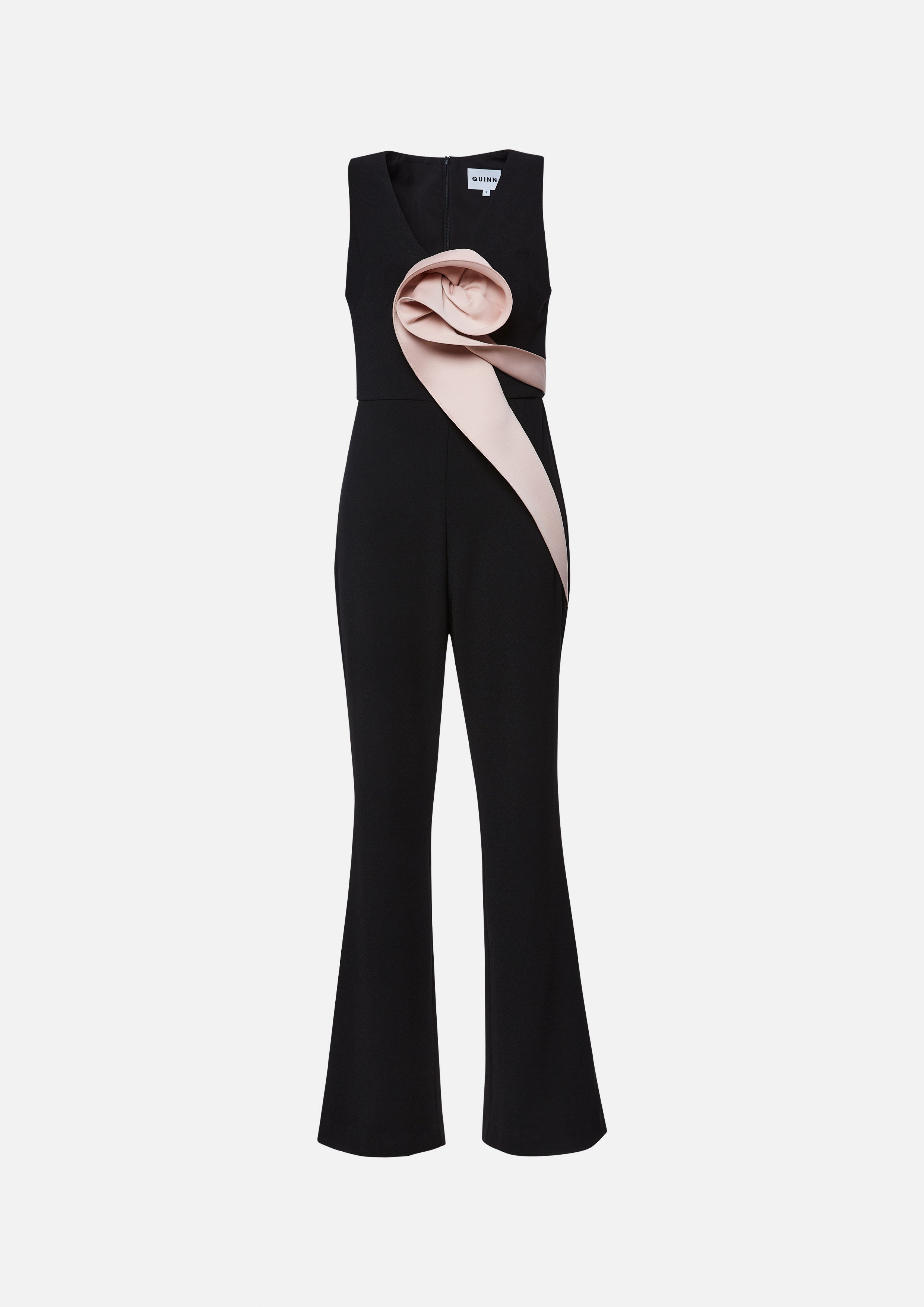 Sculptural Rose Flare Jumpsuit