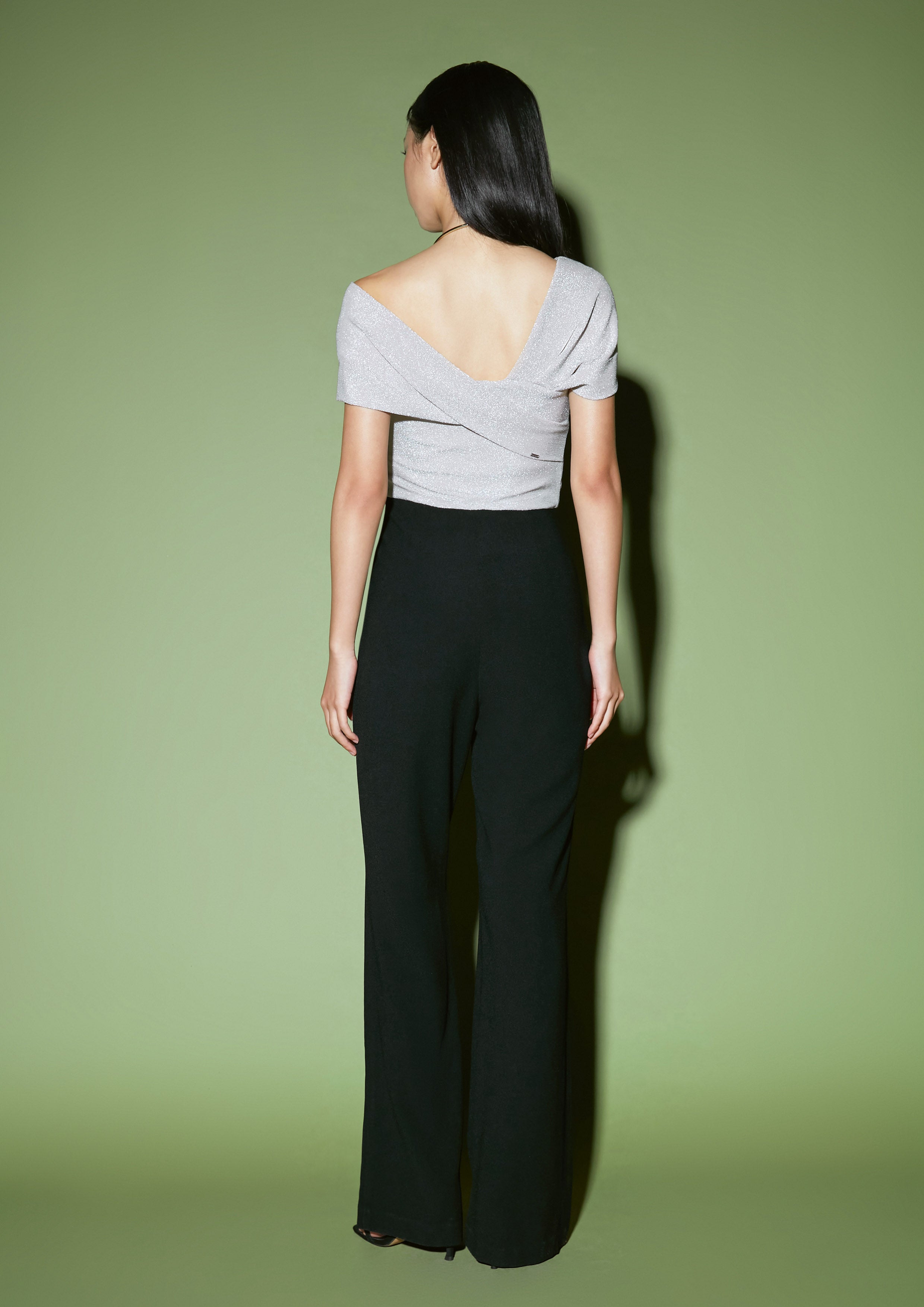 Twisted Bow Off-Shoulder Jumpsuit