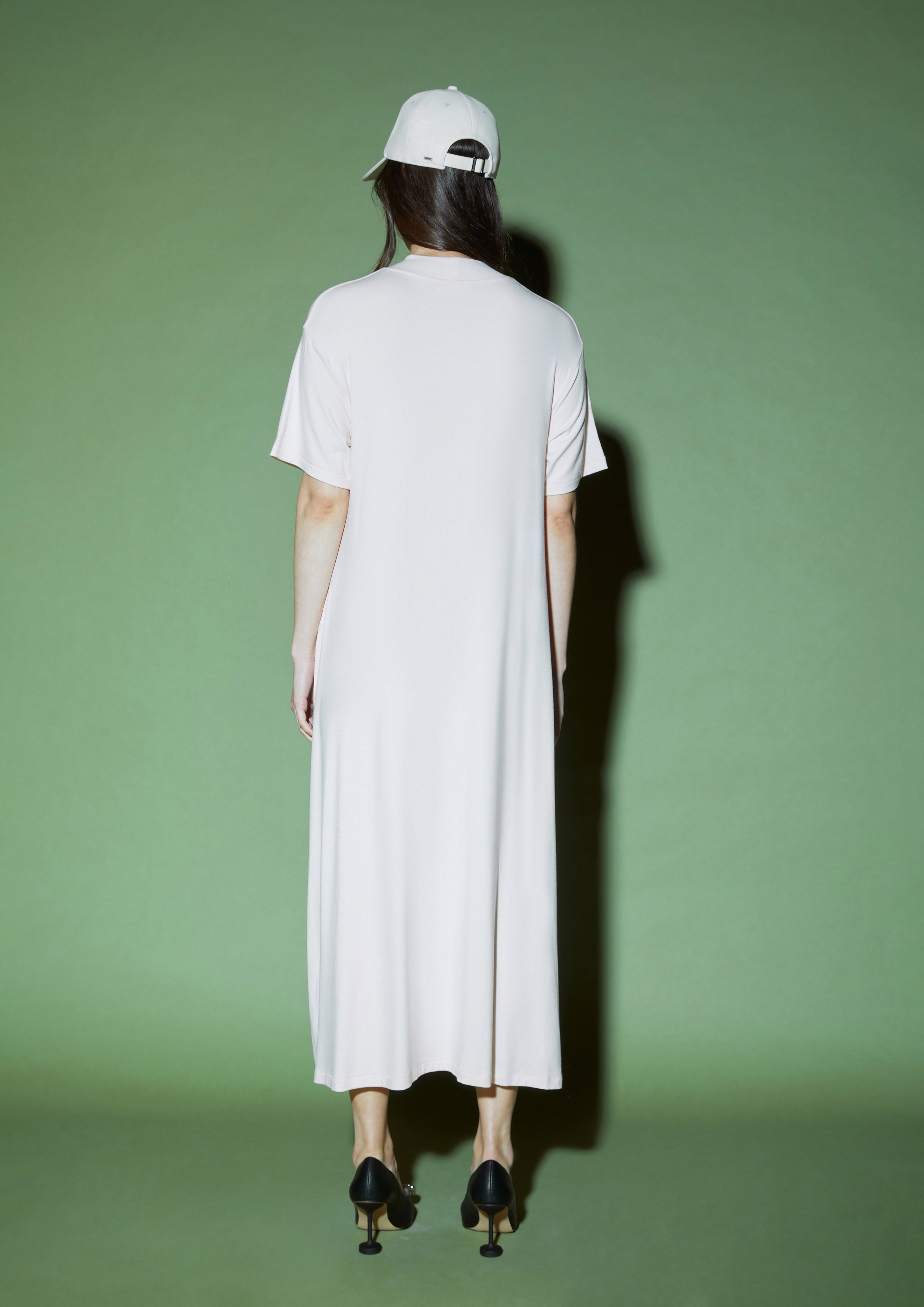 Essential Minimalist Mock-Neck Maxi Dress