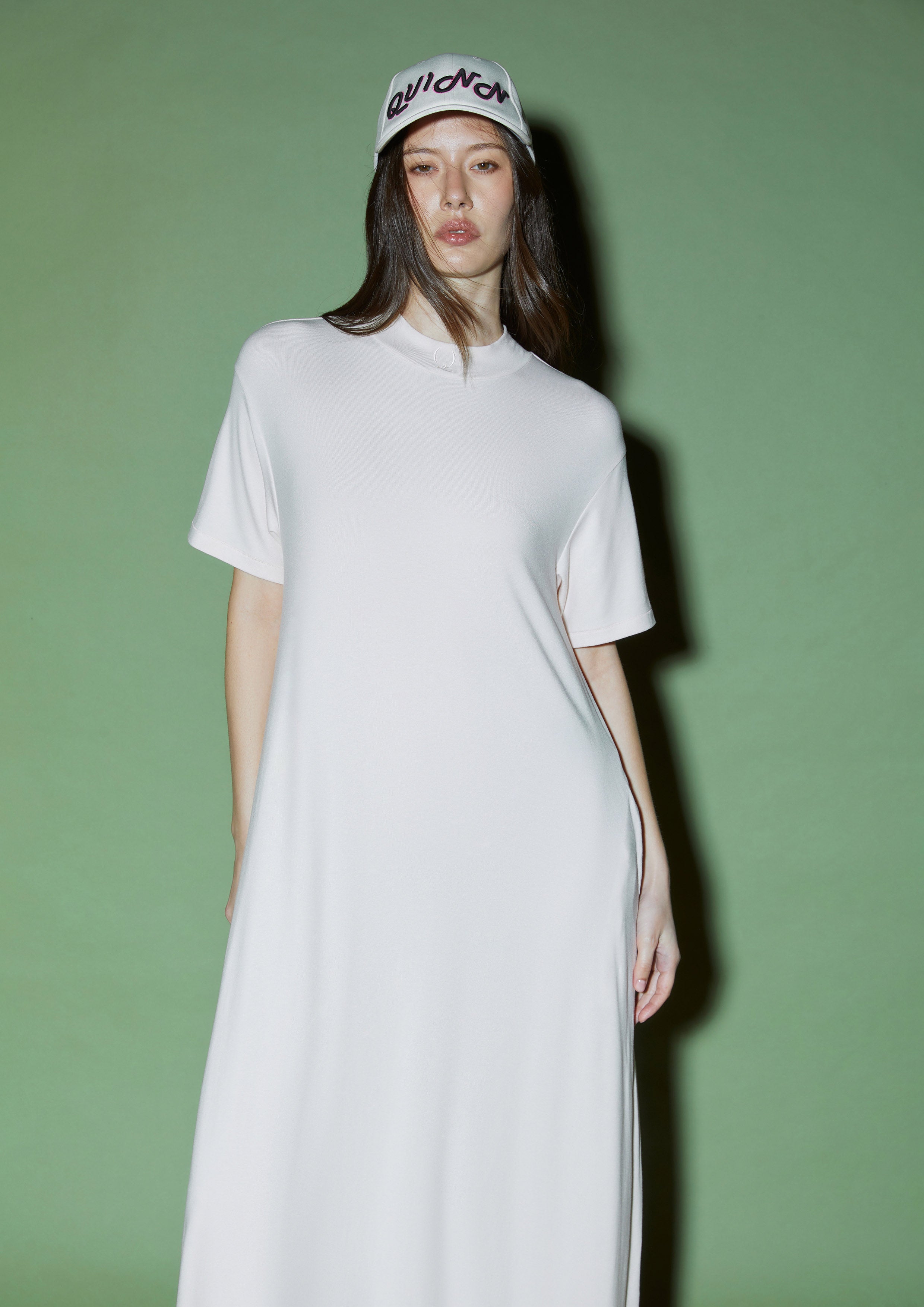 Essential Minimalist Mock-Neck Maxi Dress