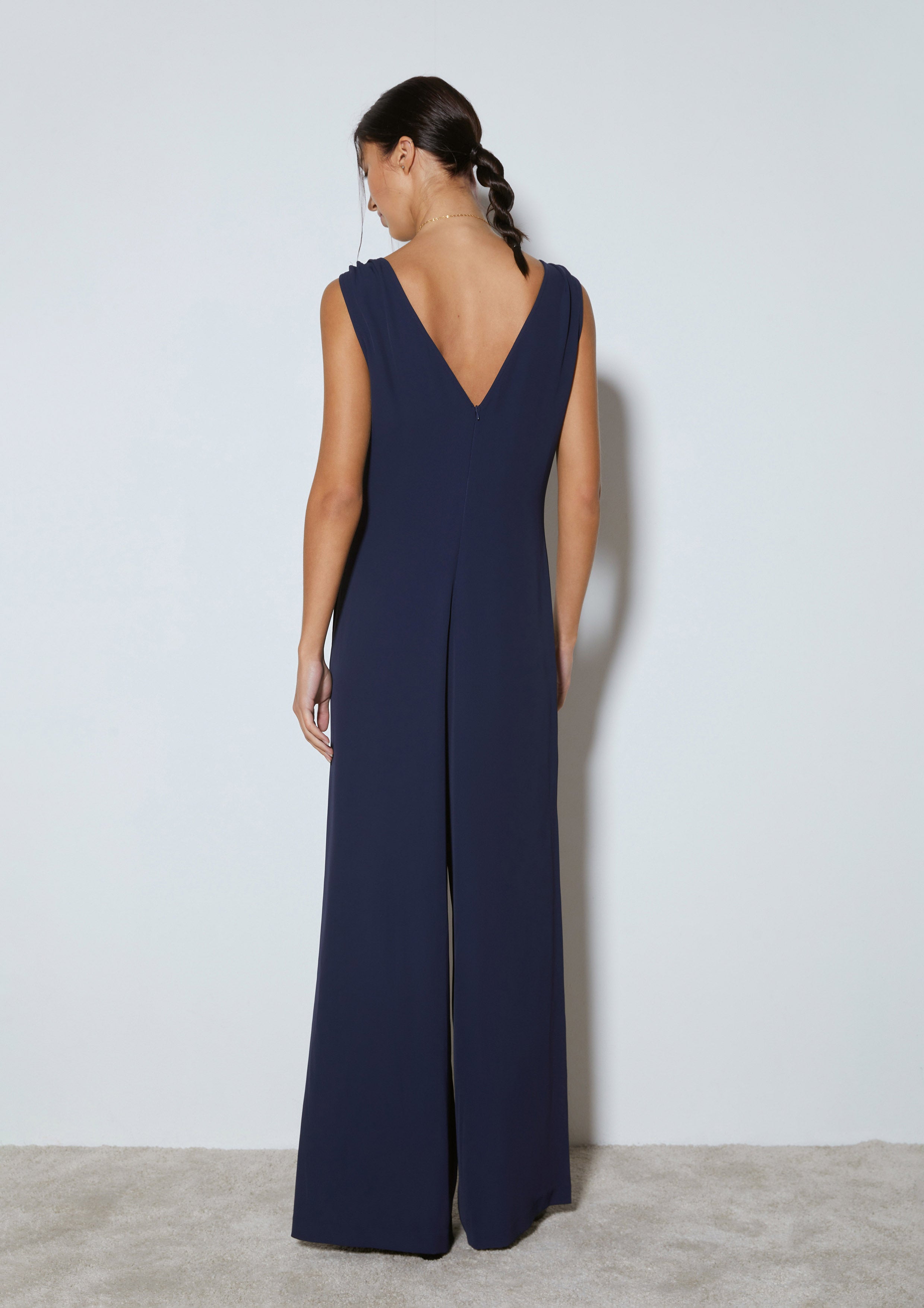 Cowl Neck Wide-Leg Jumpsuit