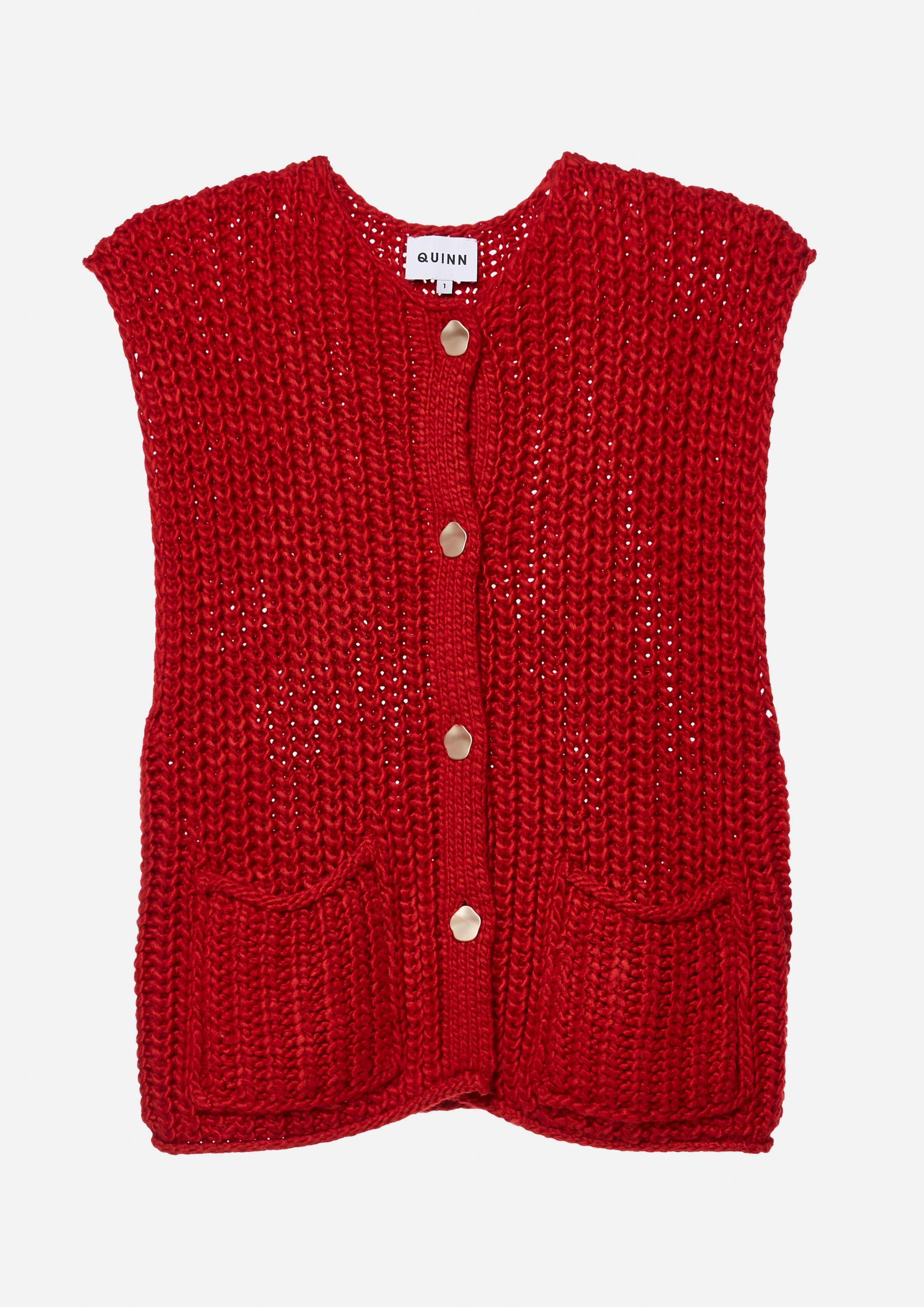 Mesh Knit Button Down Sleeveless Top