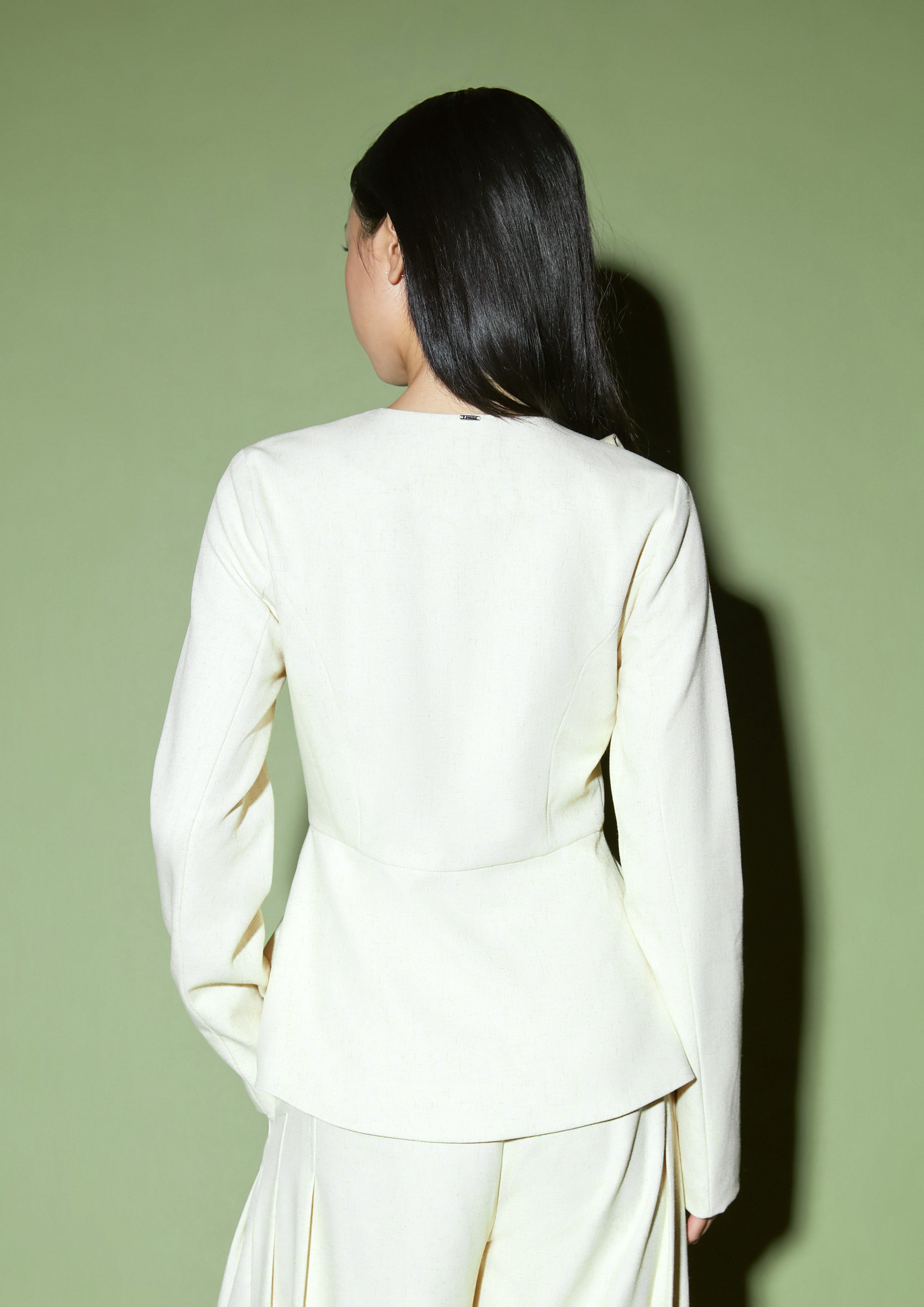 Sculptural Bow Fitted Jacket